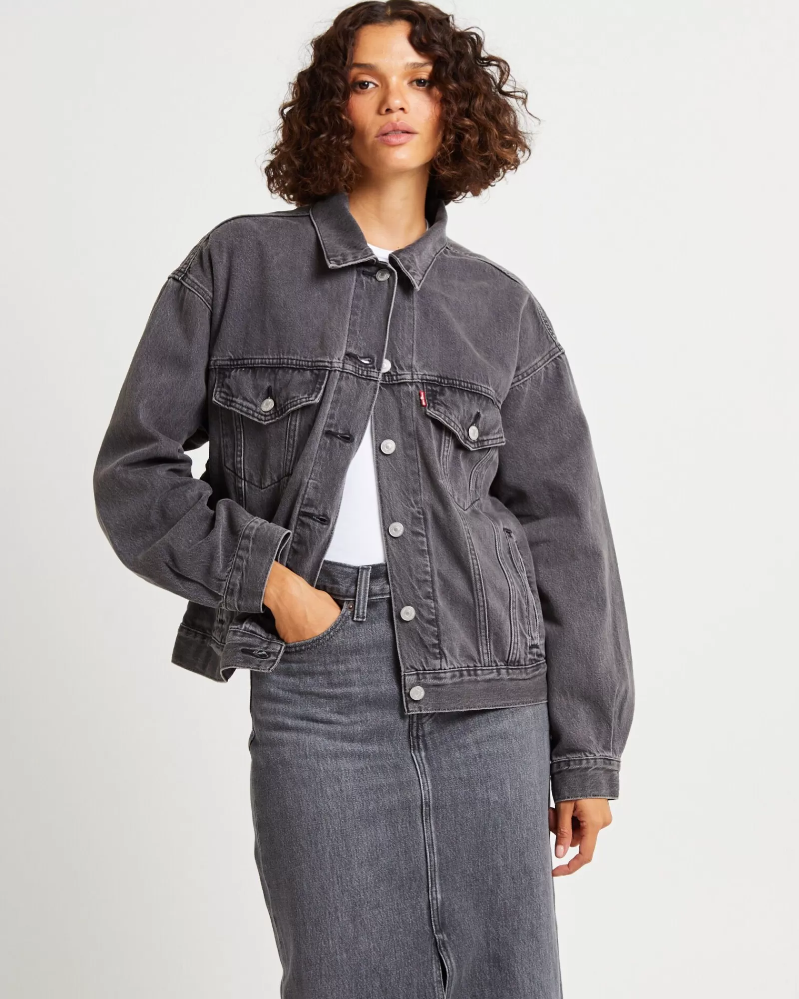 Sale LEVIS 90S Denim Trucker Jacket Black