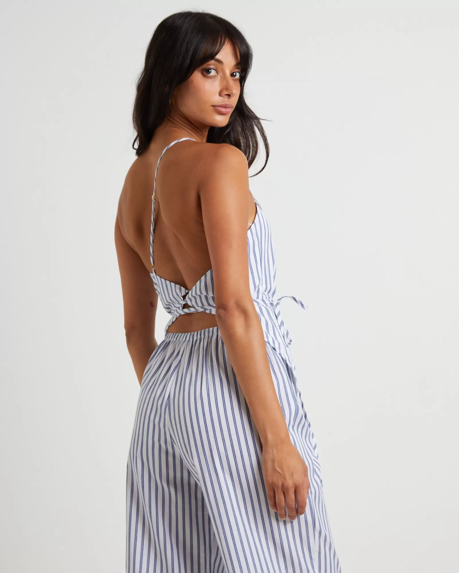 Online SUBTITLED Adeline Asymmetric Cami Top In White Stripe