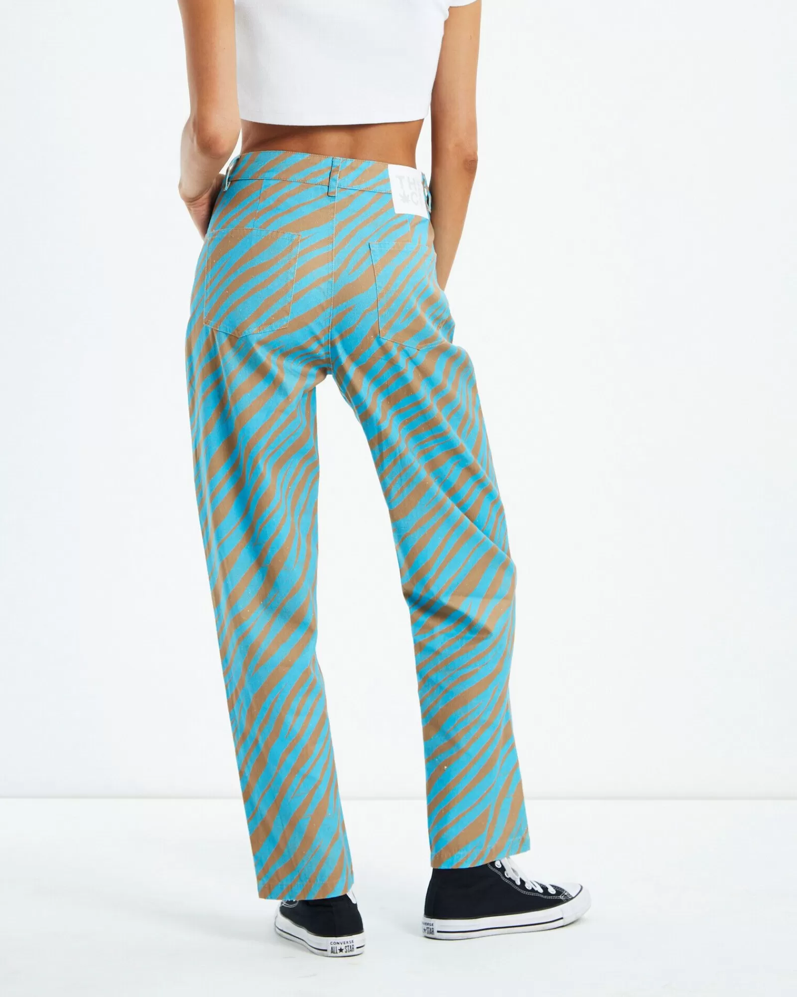 Discount AFENDS Adi Shelby Hemp Wide Leg Long Pants Blue Stripe