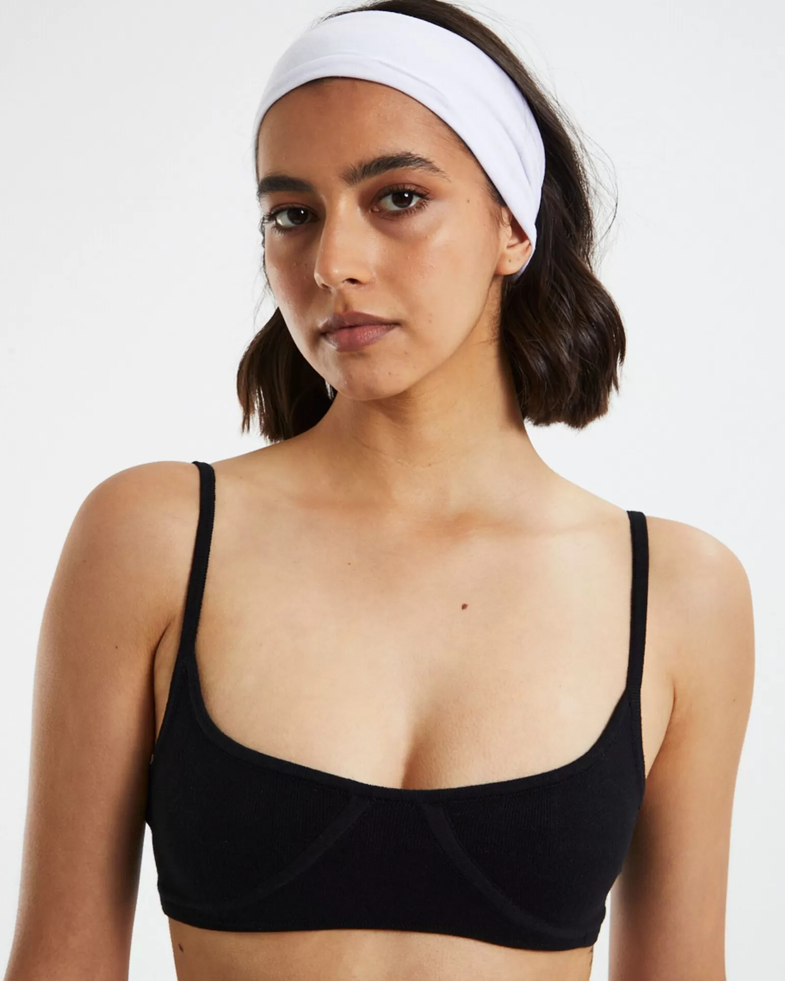 Shop SUBTITLED Amber Jersey 2 Piece Headband Set Black/White