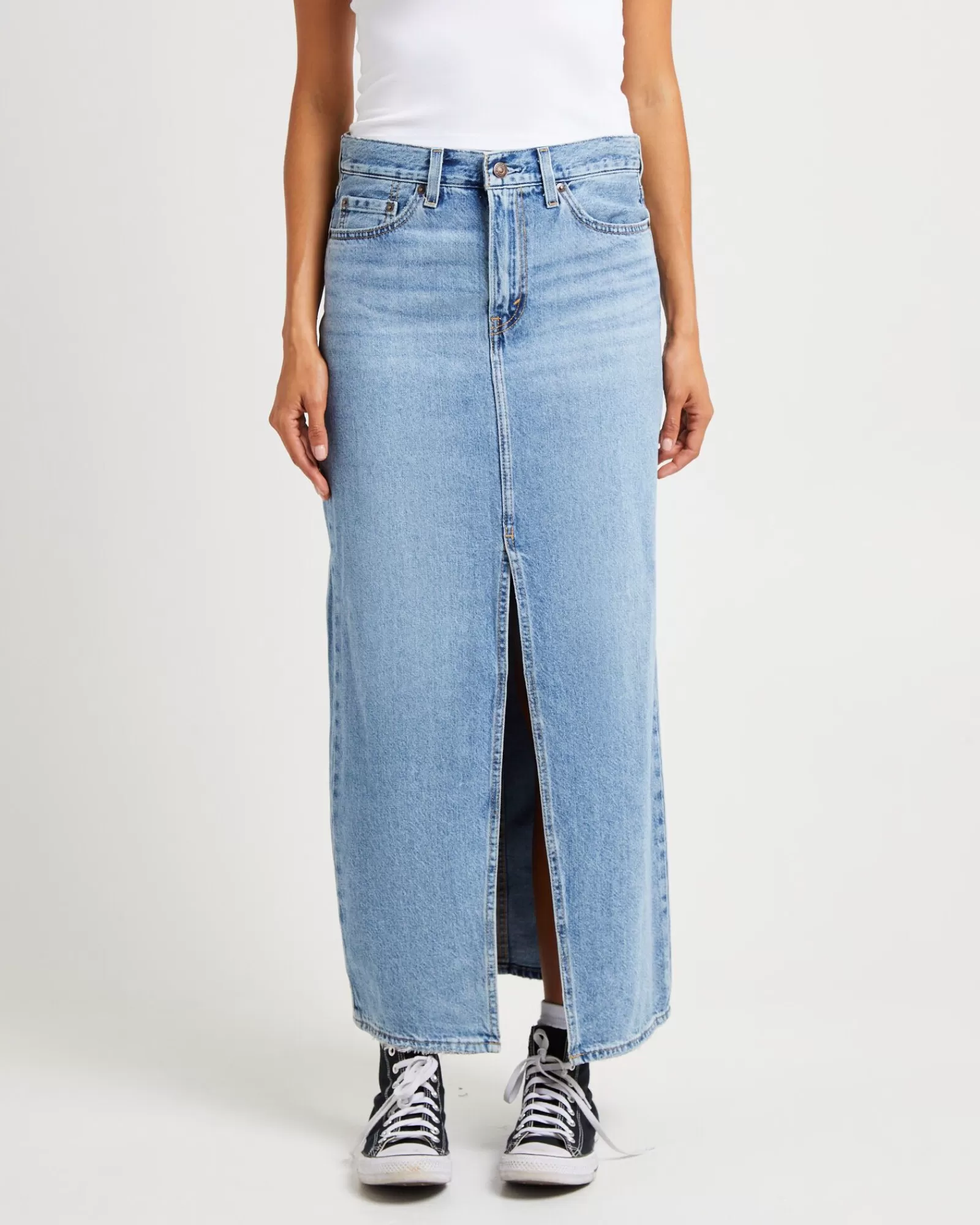 Sale LEVIS Ankle Column Denim Maxi Skirt Please Hold