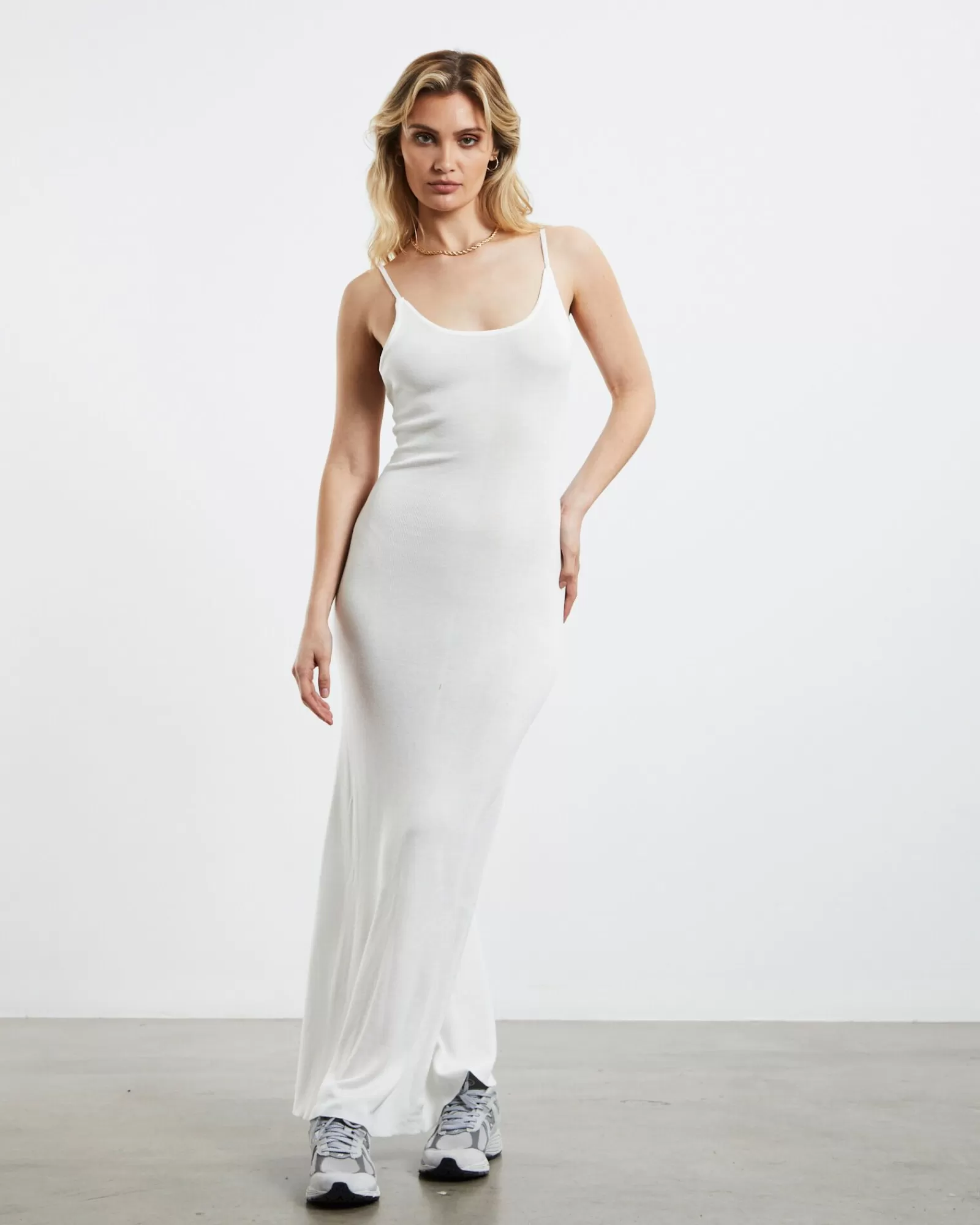 Sale SNDYS April Rib Maxi Dress White