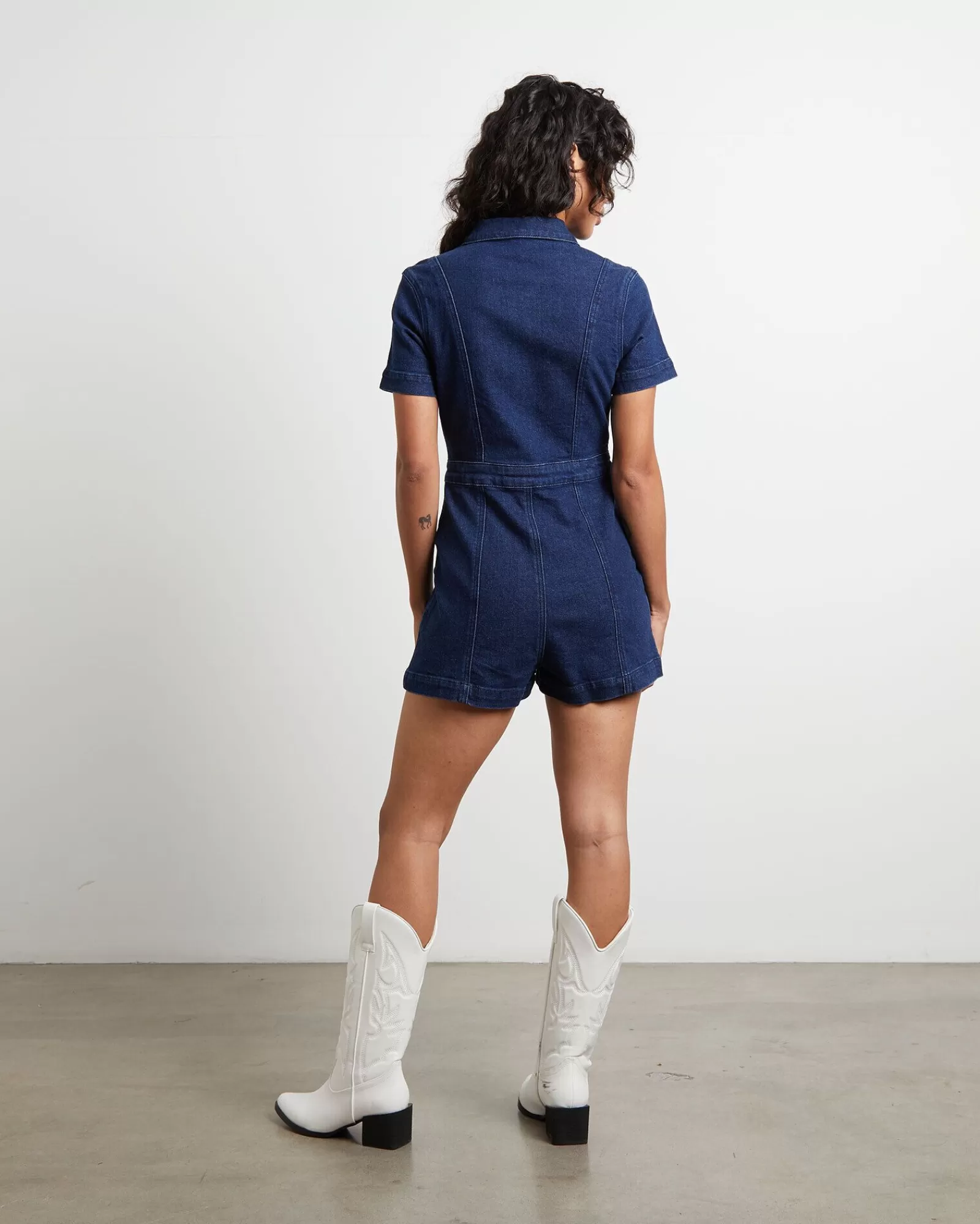 Store INSIGHT Avianna Denim Boilersuit In Ink Blue