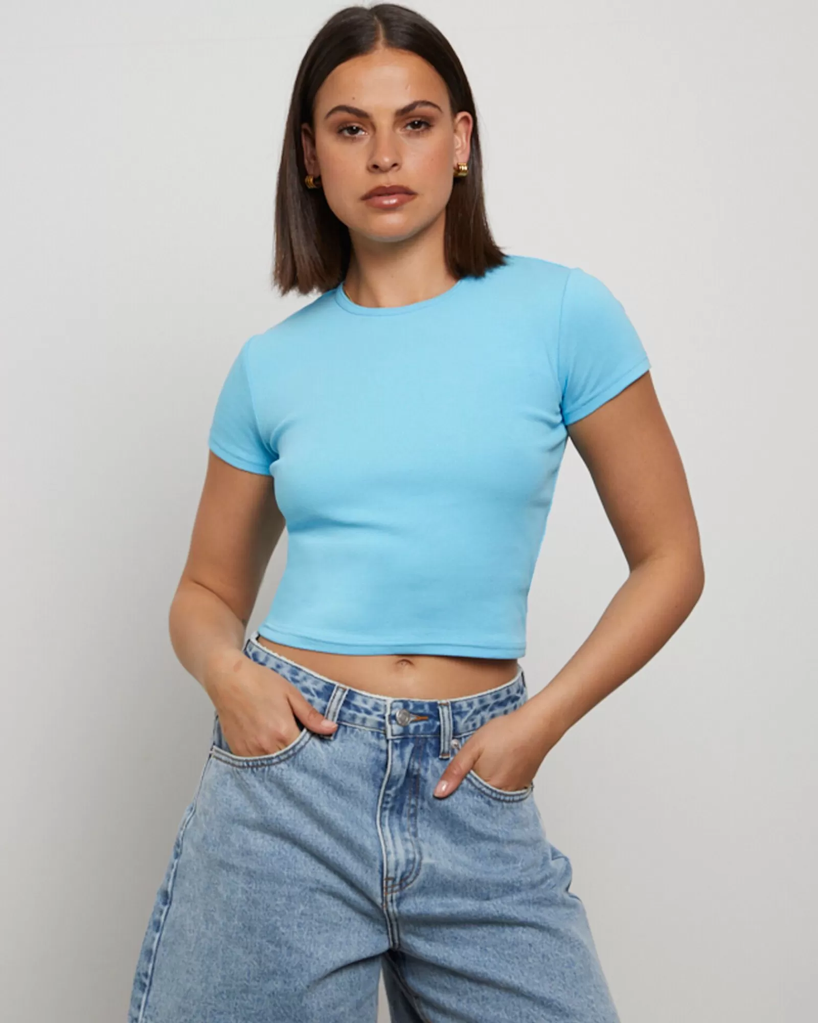 Shop GENERAL PANTS CO. BASICS Baby Tee In Azure Blue