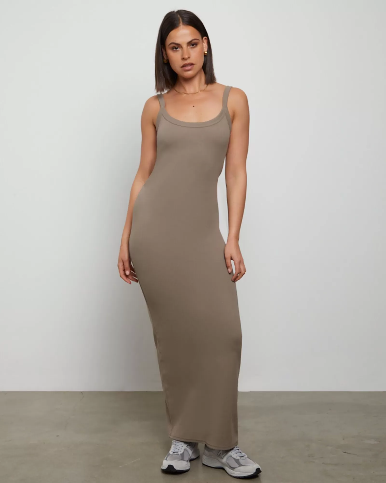 Fashion GENERAL PANTS CO. BASICS Backless Midi Dress In Brown