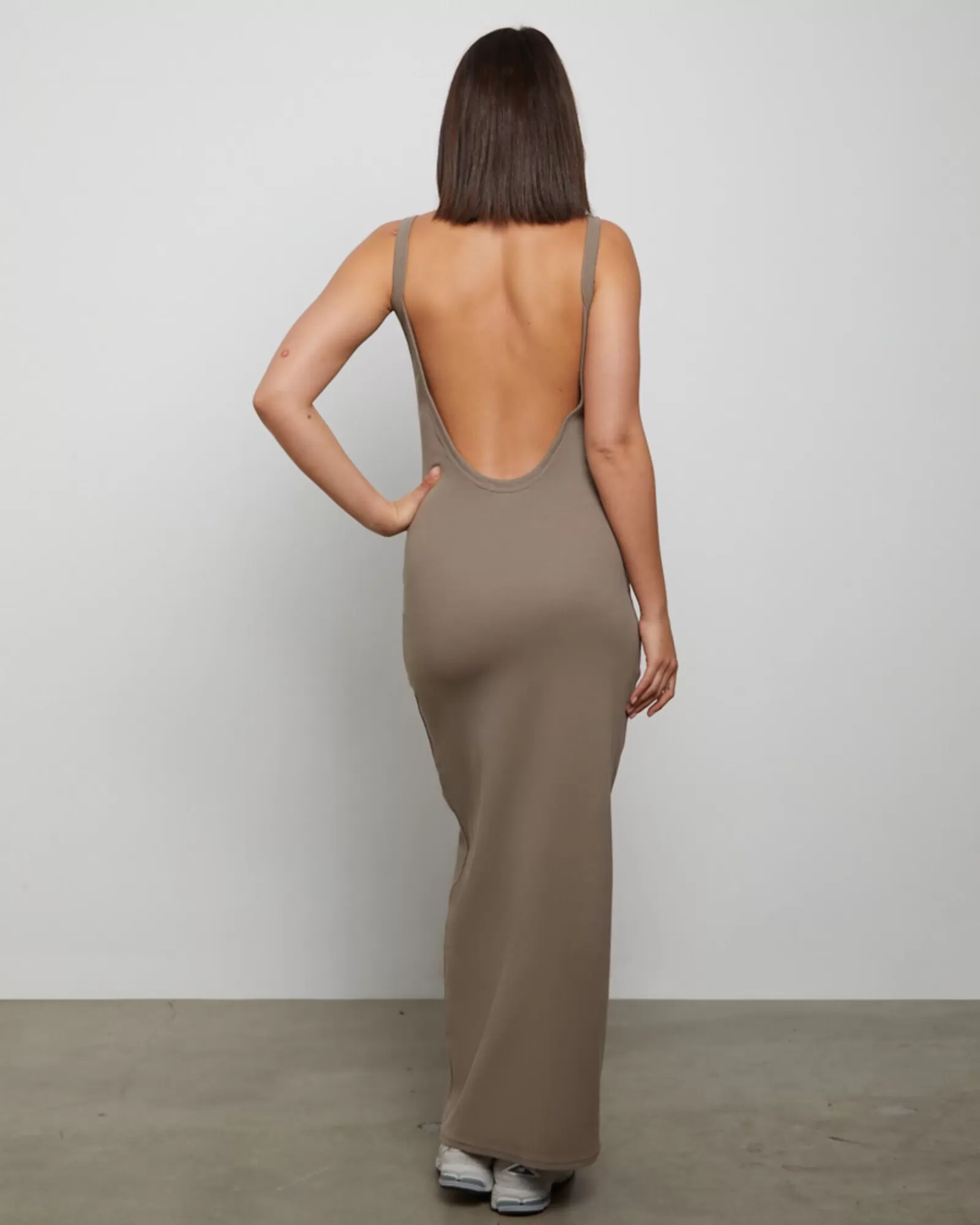 Fashion GENERAL PANTS CO. BASICS Backless Midi Dress In Brown