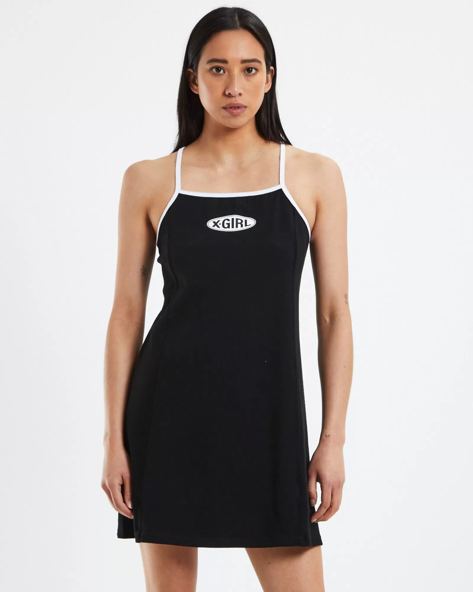 Clearance X GIRL Basic Oval Logo Tennis Dress Black