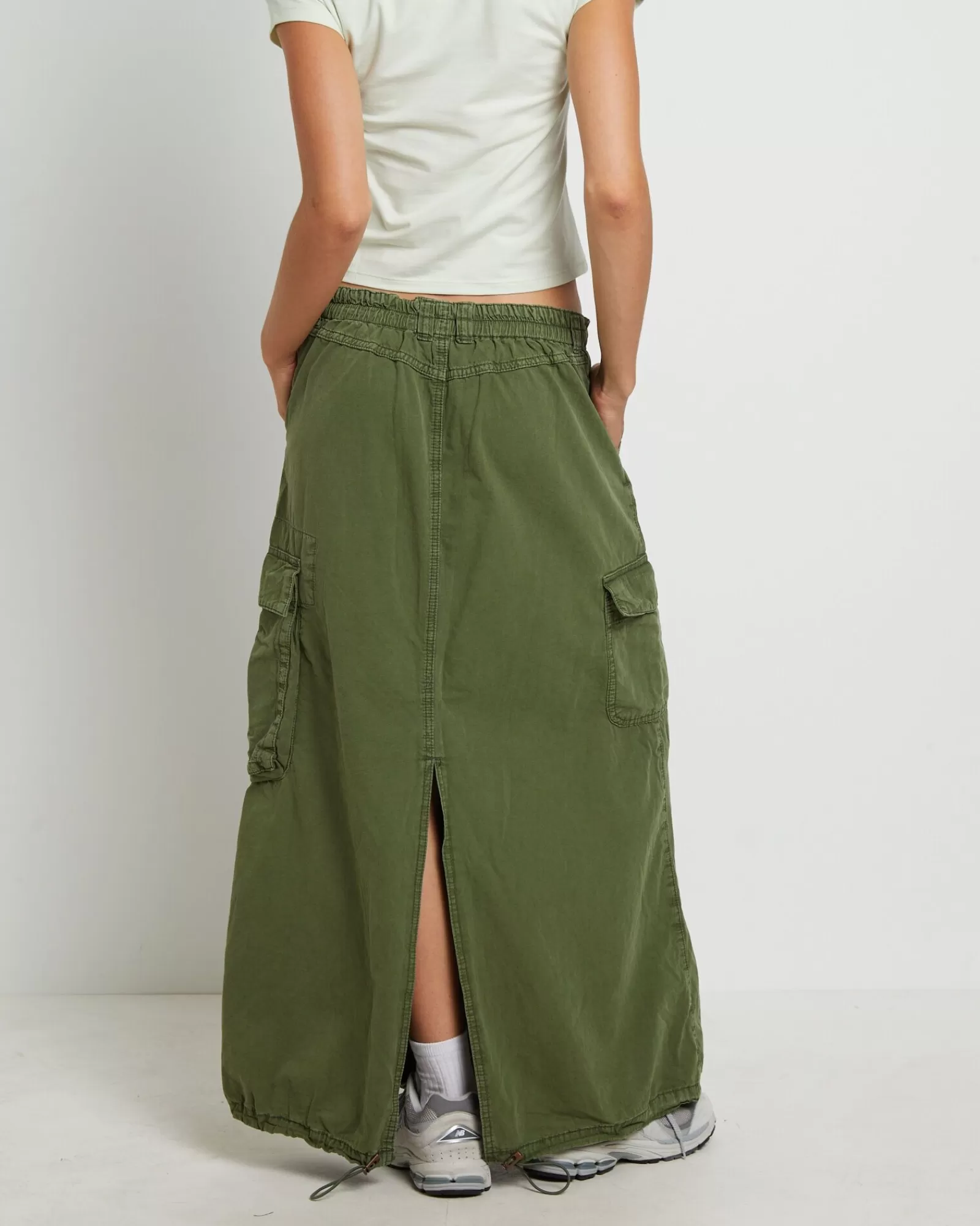 Online BDG URBAN OUTFITTERS Bdg Marta Multi Pocket Maxi Skirt In Khaki