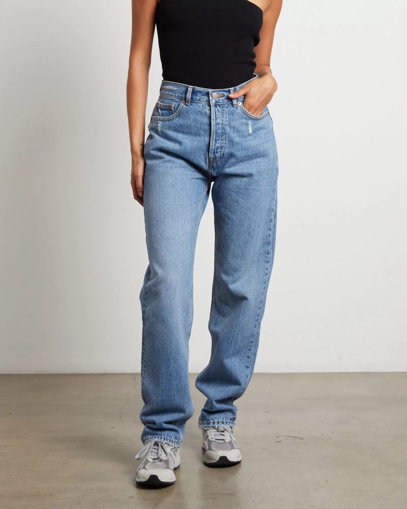 Cheap DR DENIM Beth Jeans Blue Jay Worn Hem