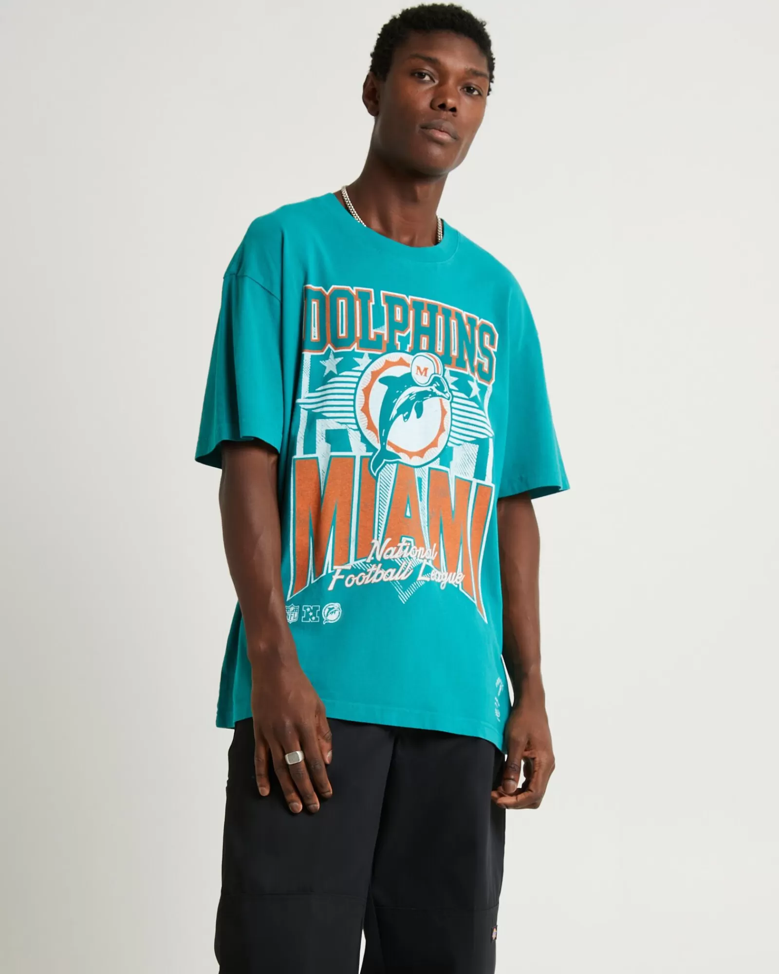 Best MITCHELL & NESS Blitz Short Sleeve T-Shirt Dolphins Blue