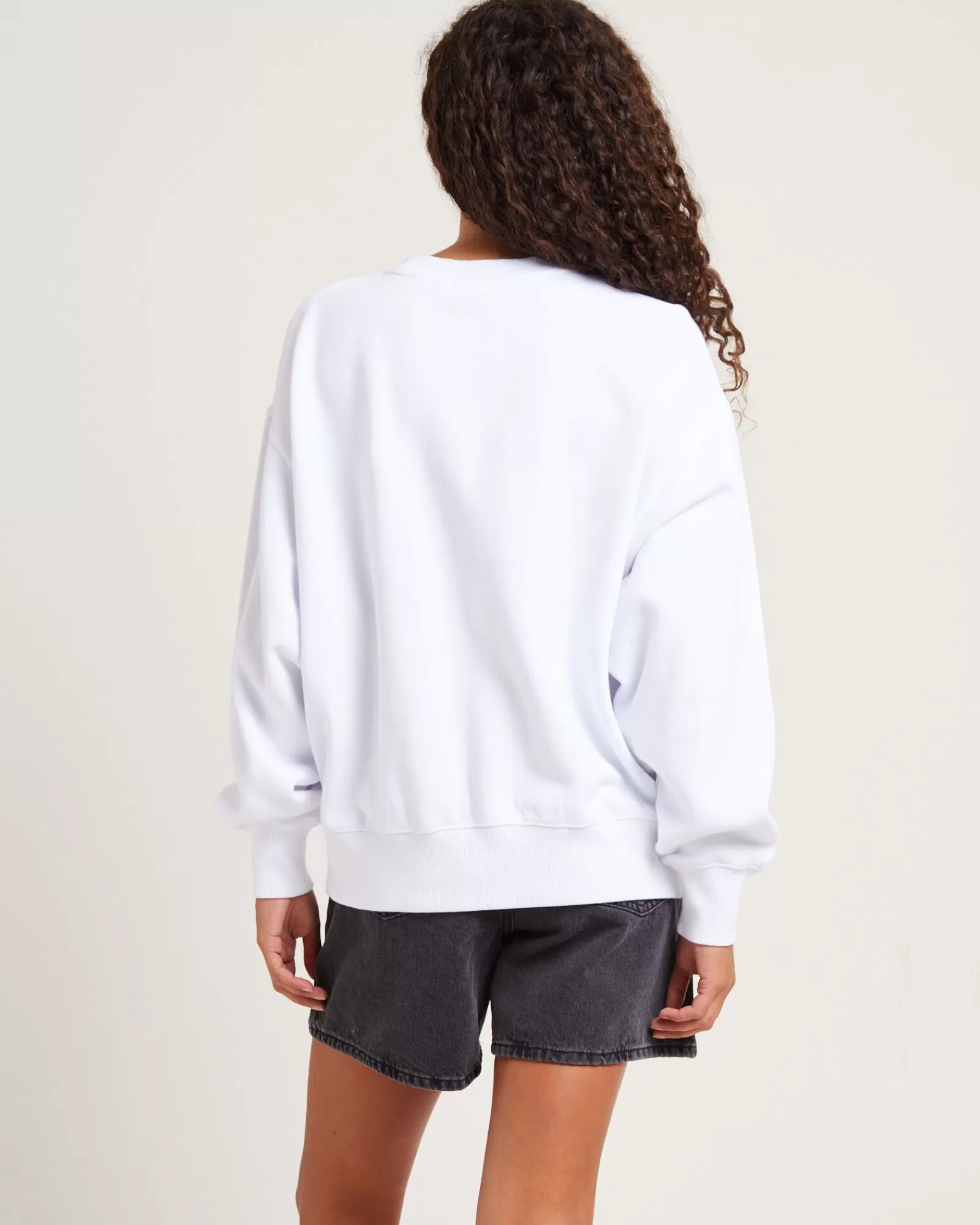 Clearance AFENDS Bloom Recycled Crew Neck Jumper White