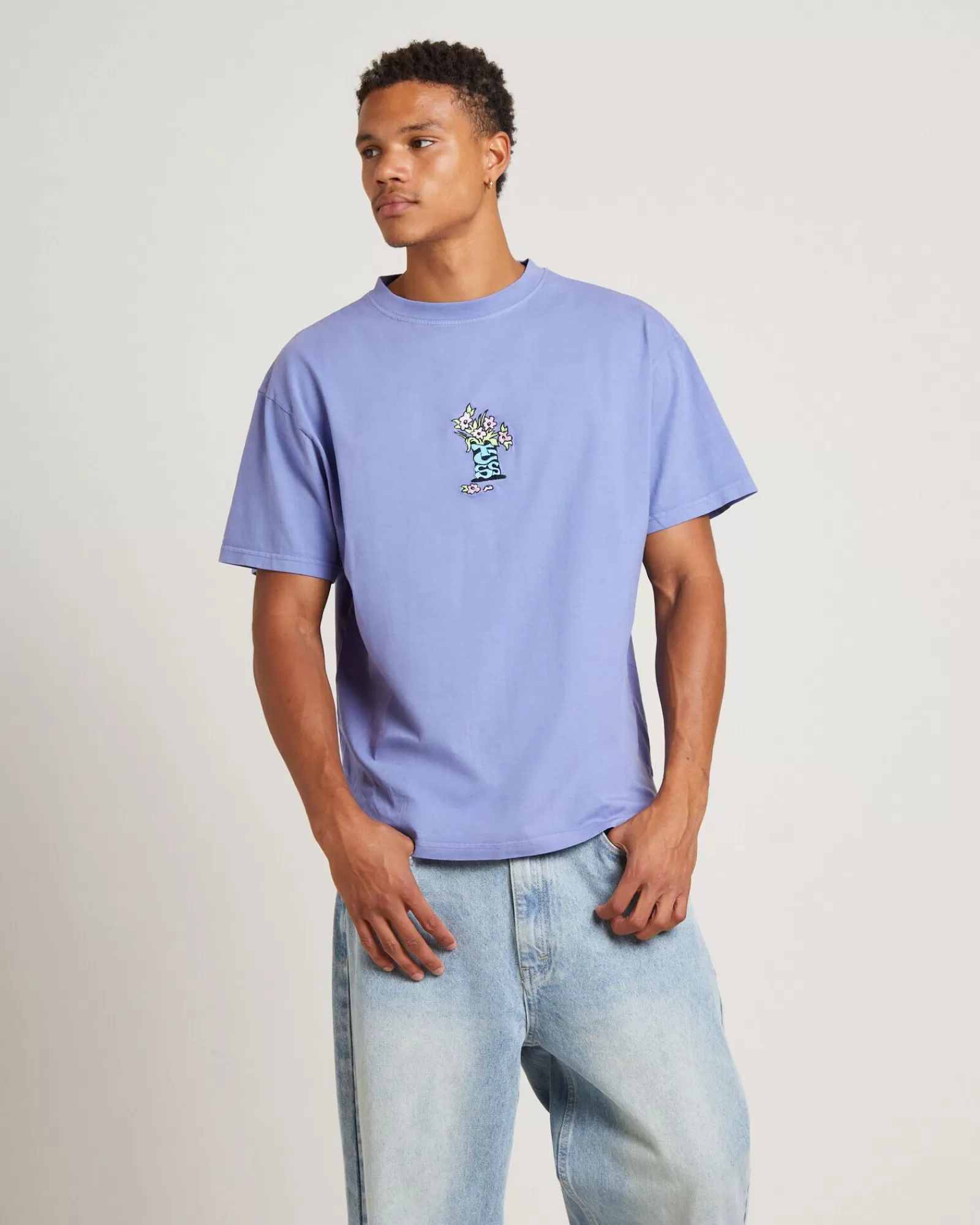 New THE CRITICAL SLIDE SOCIETY Bunched Short Sleeve T-Shirt In Lilac