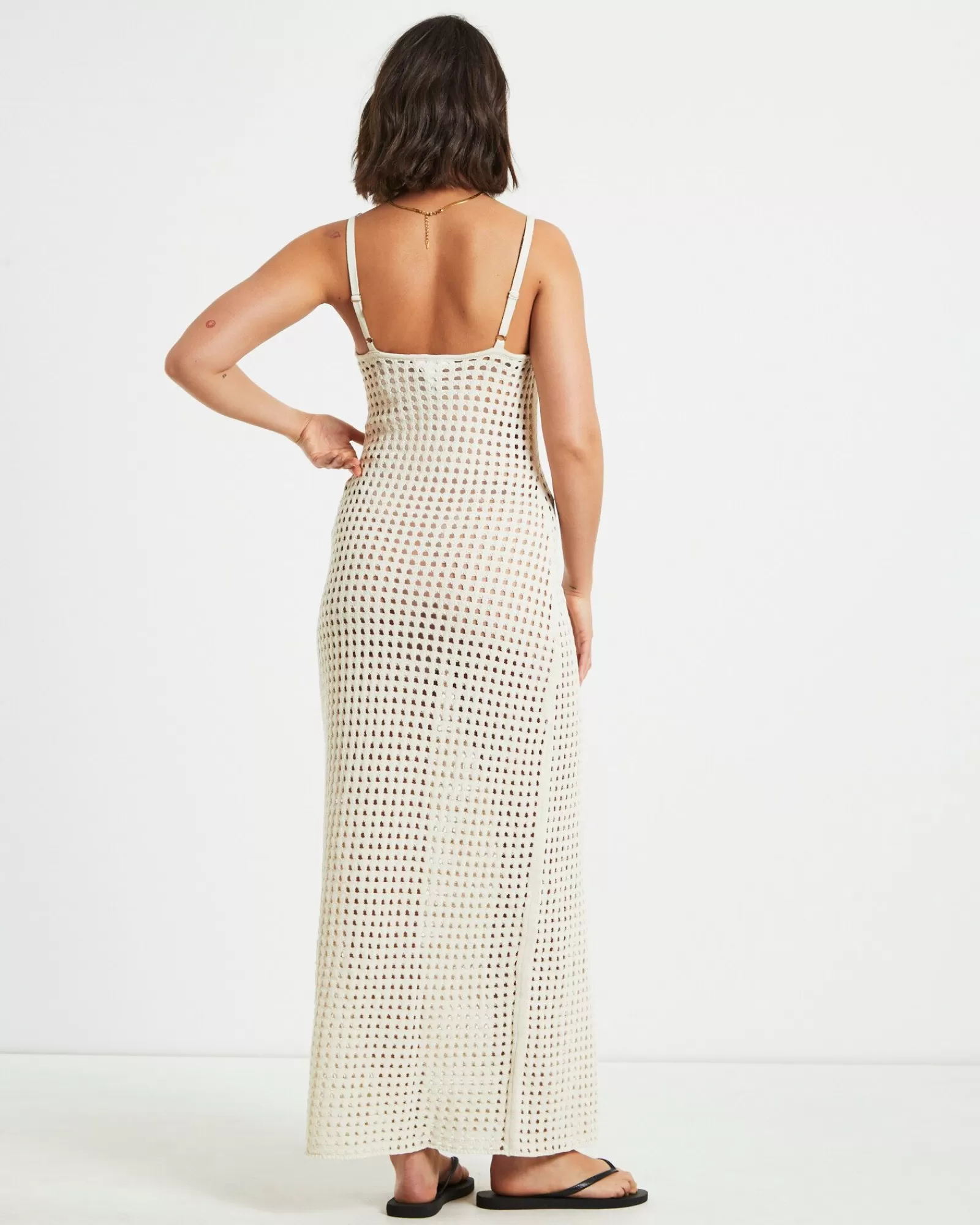 Outlet SUBTITLED Calypso Crochet Midi Dress In Oat