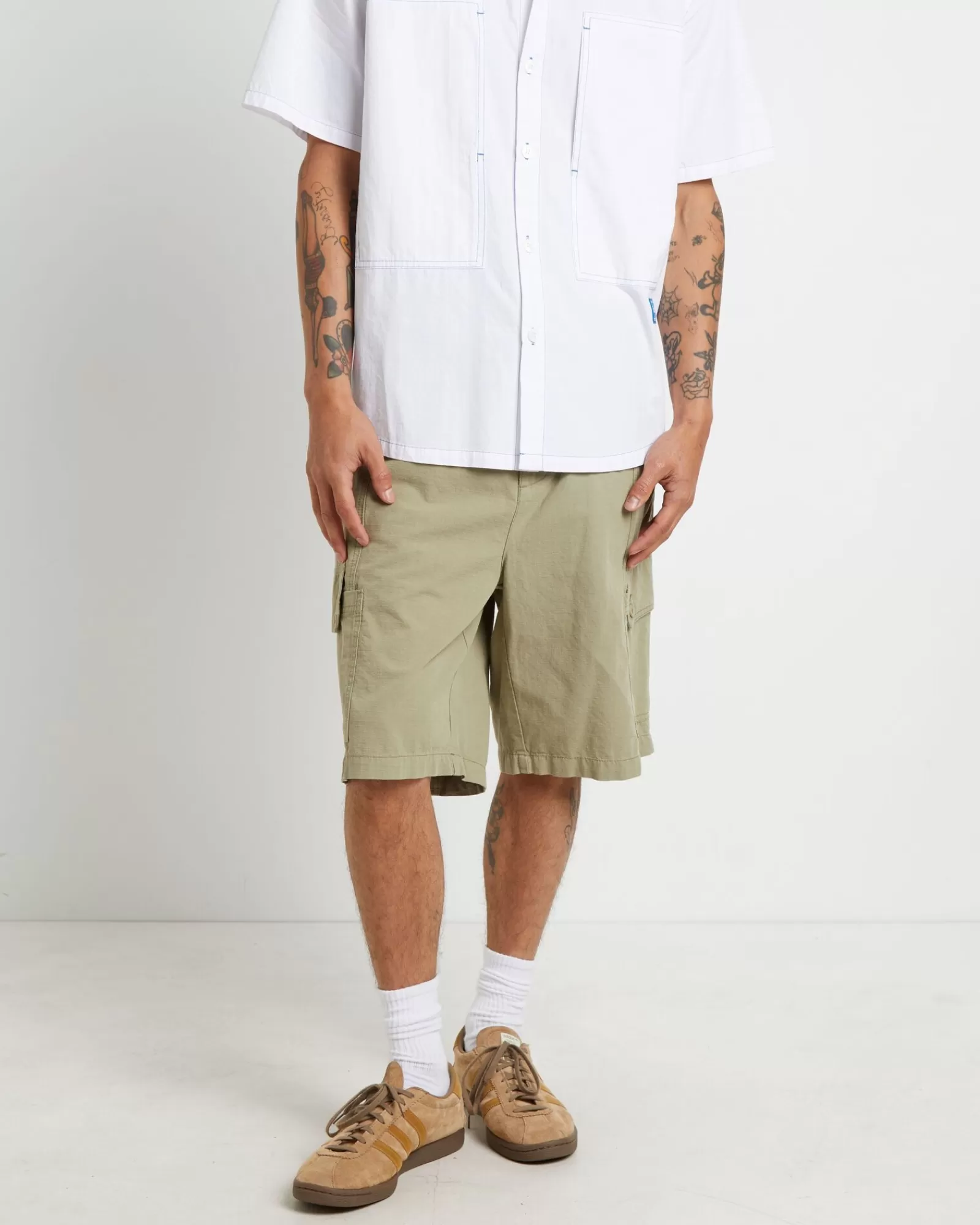 Cheap LARRIET Cargo Shorts In Sage