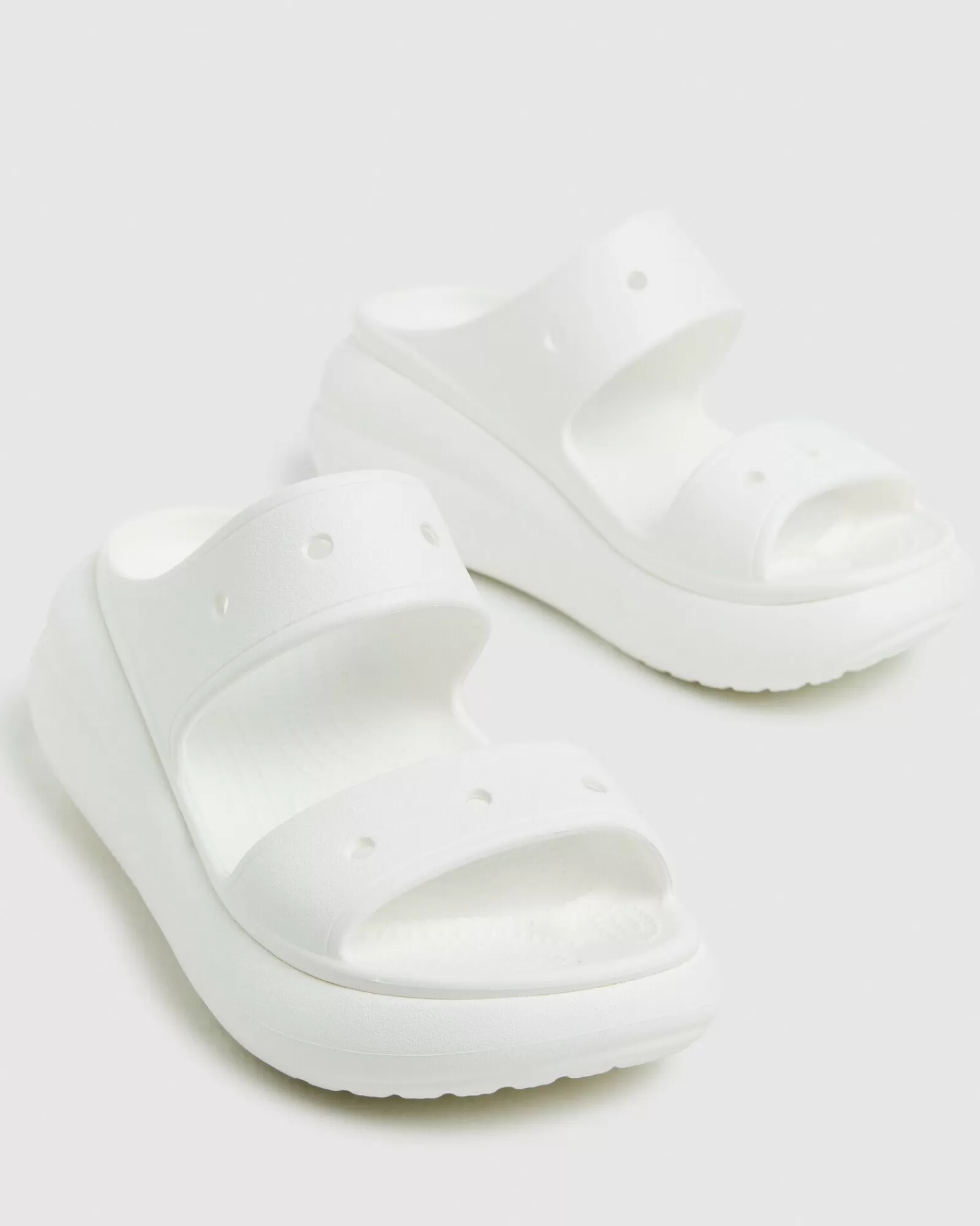 New CROCS Classic Crush Sandals White