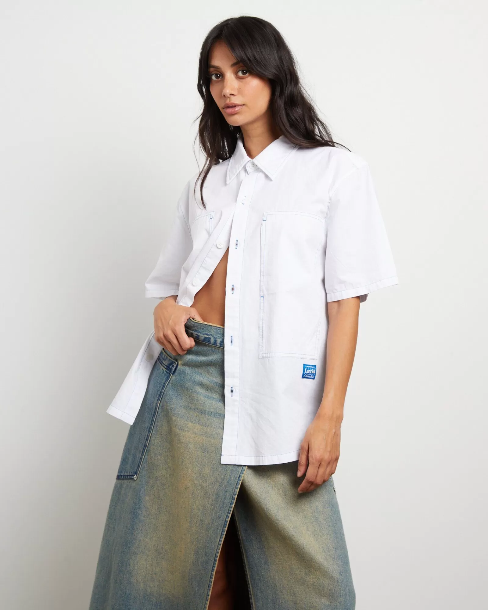 Online LARRIET Cliff Short Sleeve Shirt In White