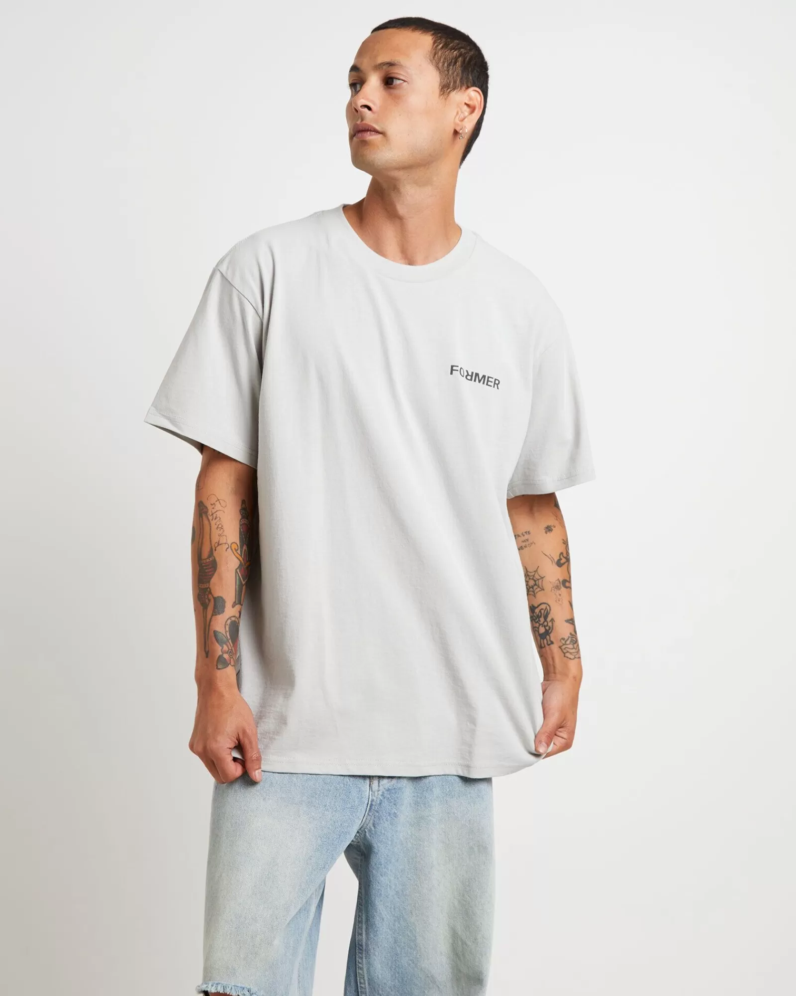 Hot FORMER Collision Crux Short Sleeve T-Shirt In Concrete Grey