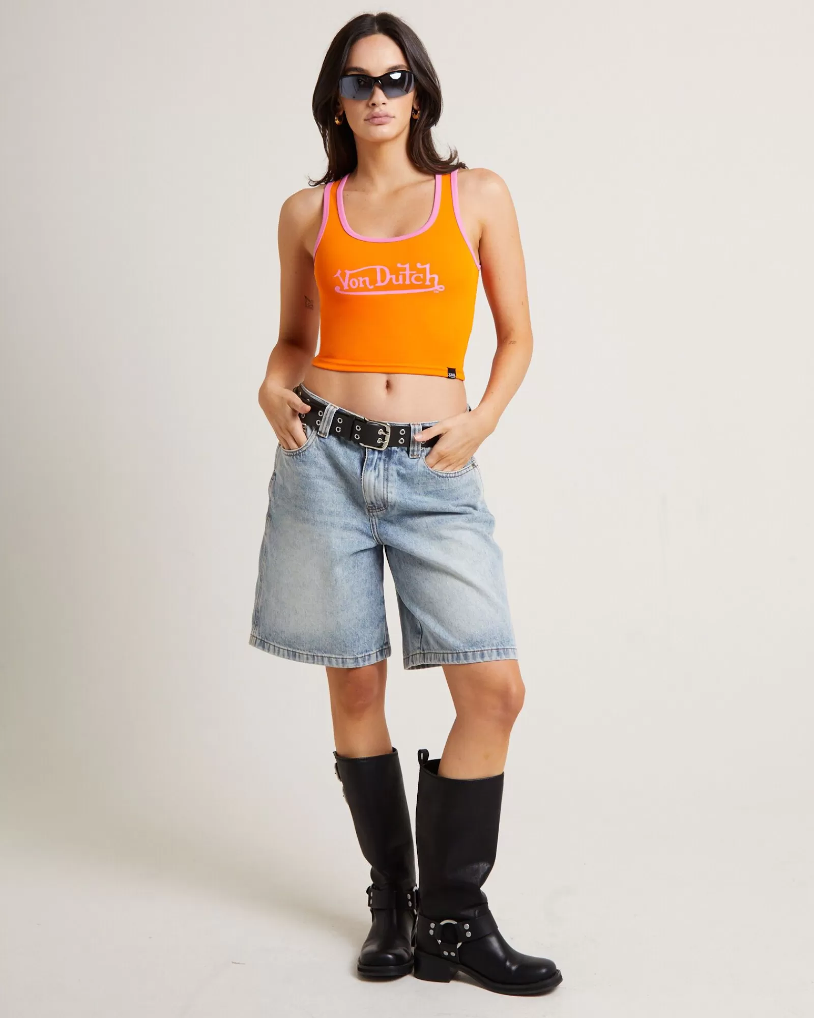 Fashion VON DUTCH Contrast Tank Top