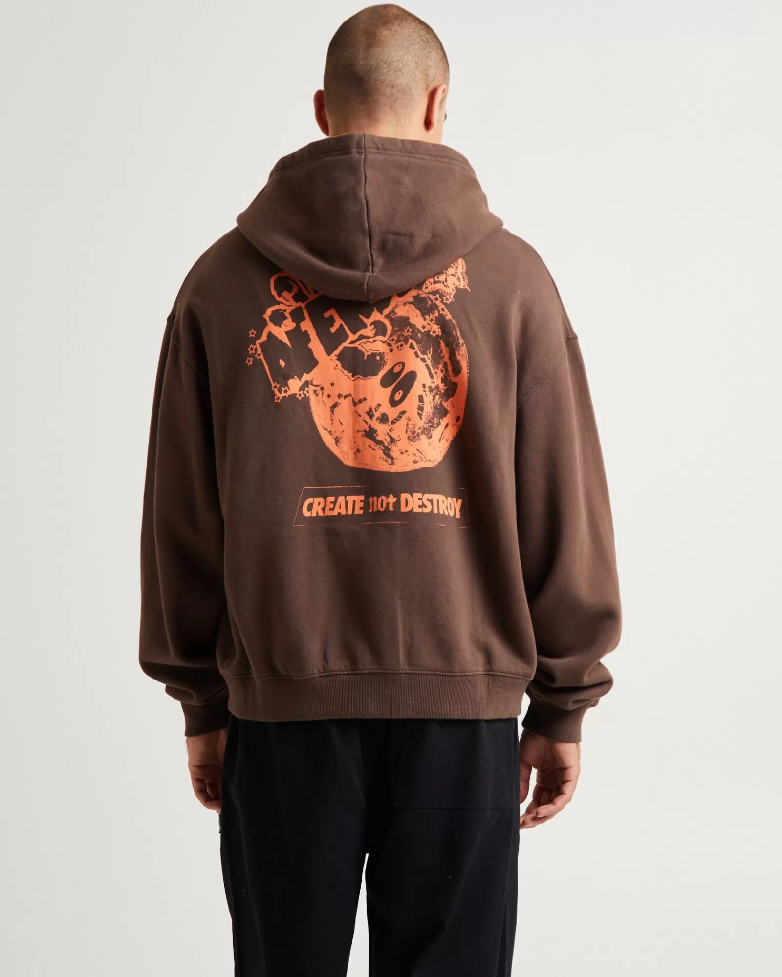 New AFENDS Cosmic Life Recycled Zip Hoodie Coffee