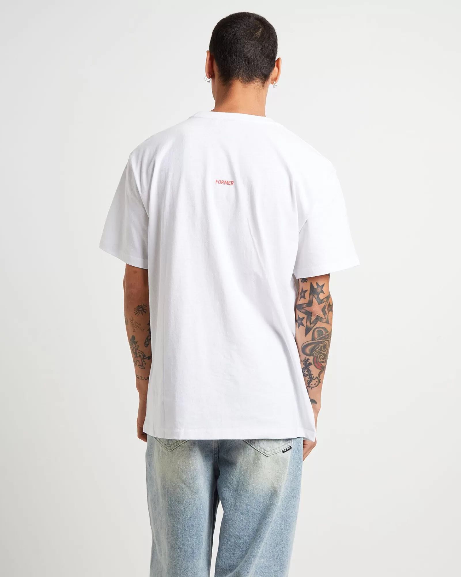 Fashion FORMER Cracked Crux Short Sleeve T-Shirt In White