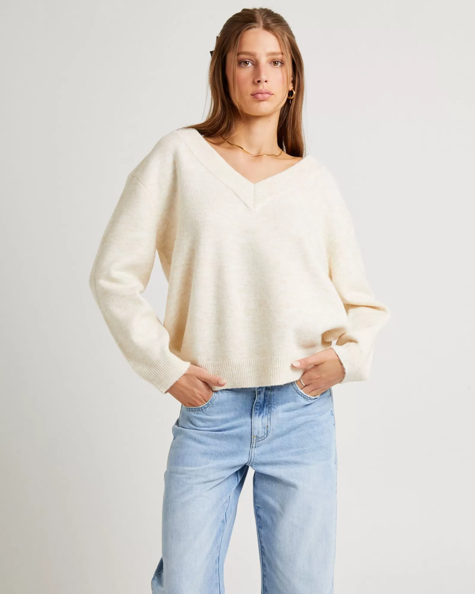 Store SUBTITLED Deep V Neck Slouchy Jumper