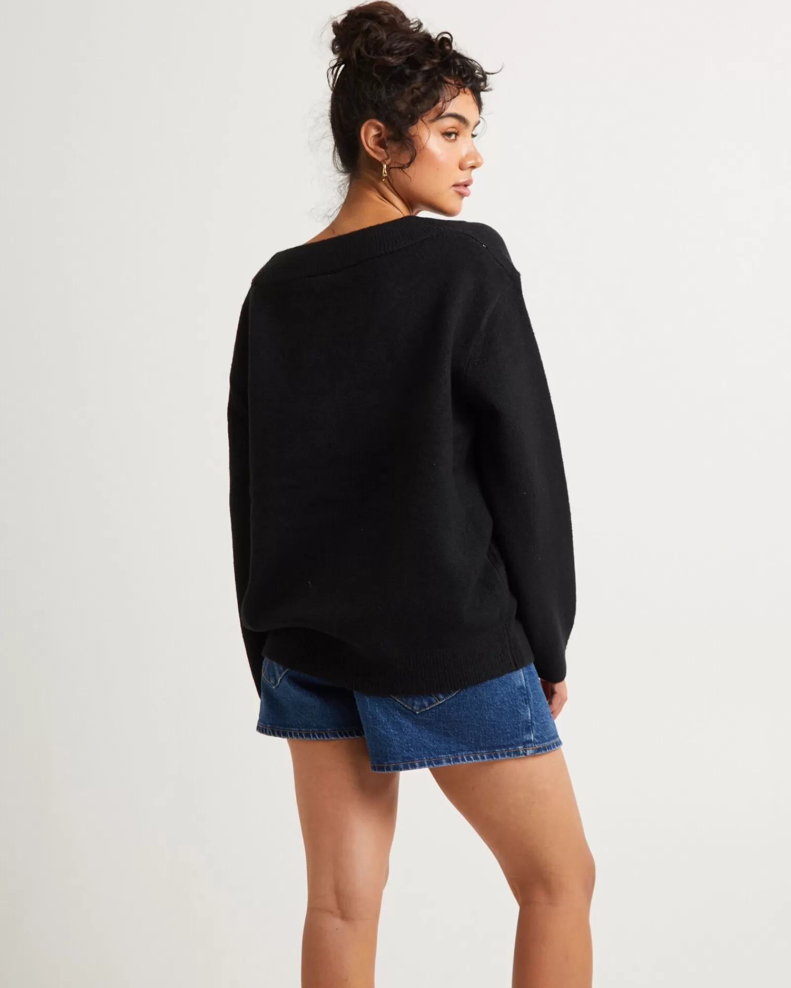 Sale SUBTITLED Deep V Neck Slouchy Jumper