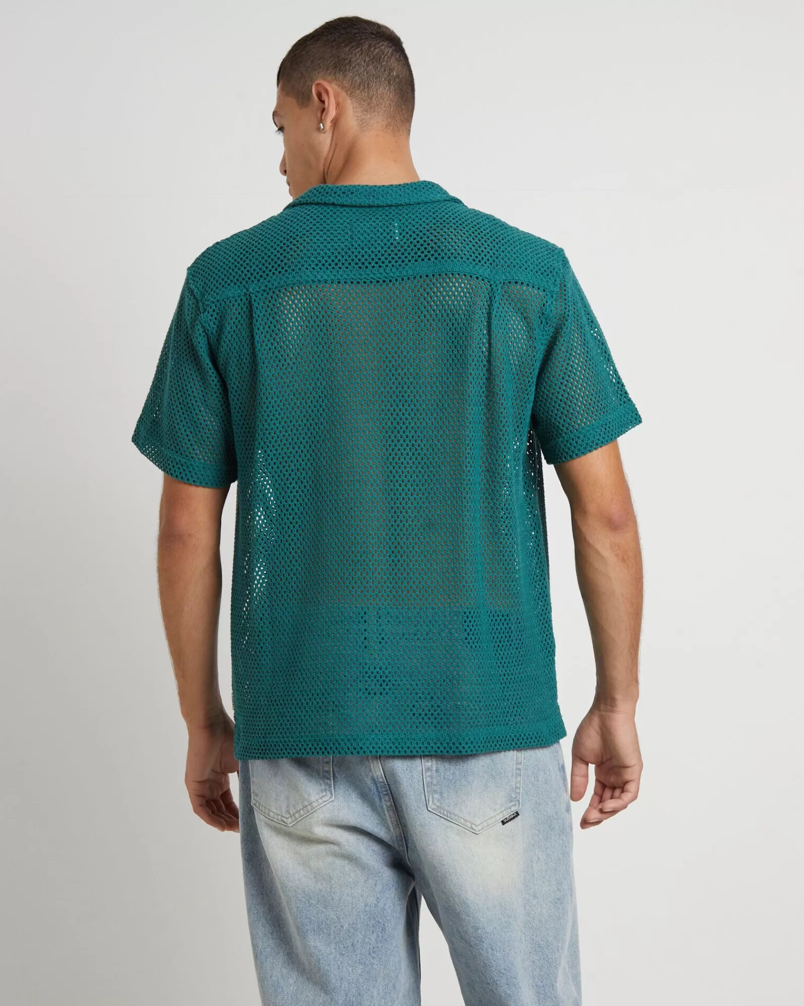 Outlet ARVUST Diego Mesh Short Sleeve Shirt In Jade Green