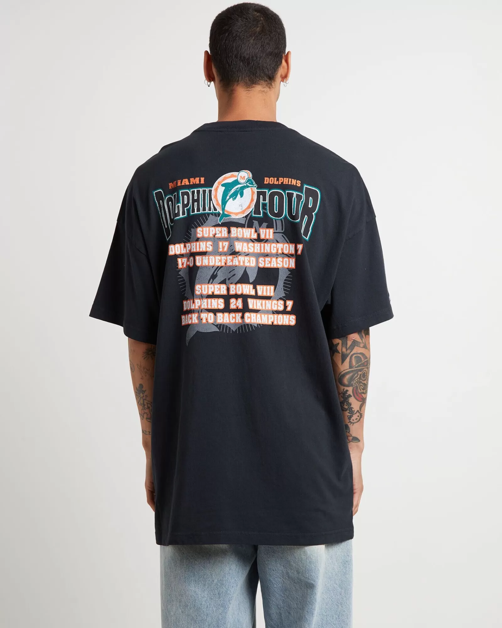 Cheap MITCHELL & NESS Dolphins Tour Short Sleeve T-Shirt In Black