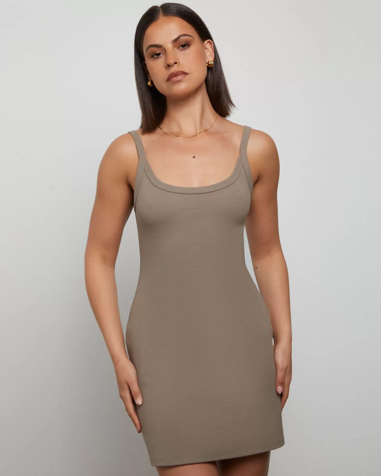 Best Sale GENERAL PANTS CO. BASICS Easy A-Line Mini Dress In Brown