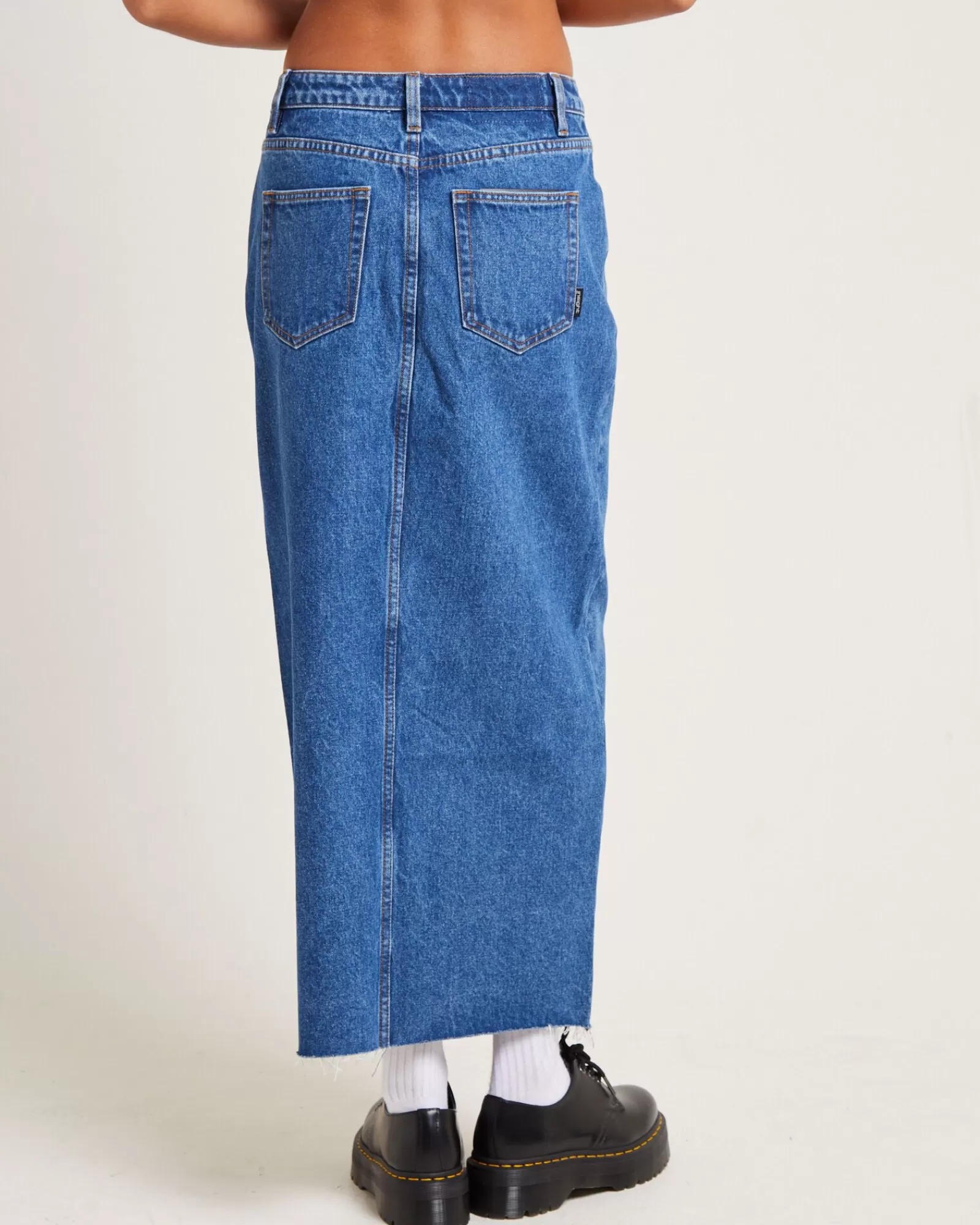 Cheap INSIGHT Eva Maxi Denim Skirt Moody Blue