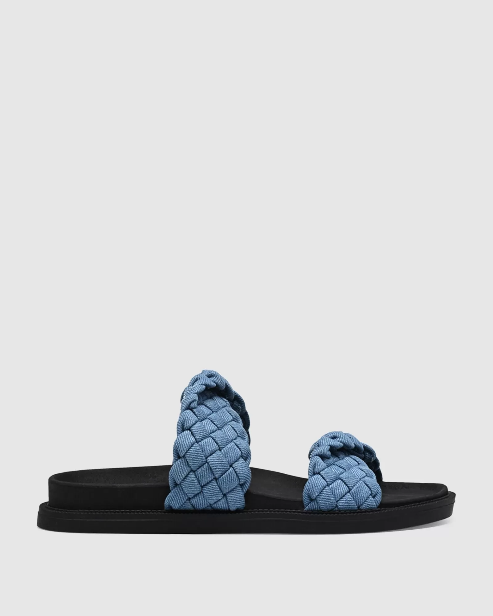 Shop THERAPY Evil Slides In Blue Denim