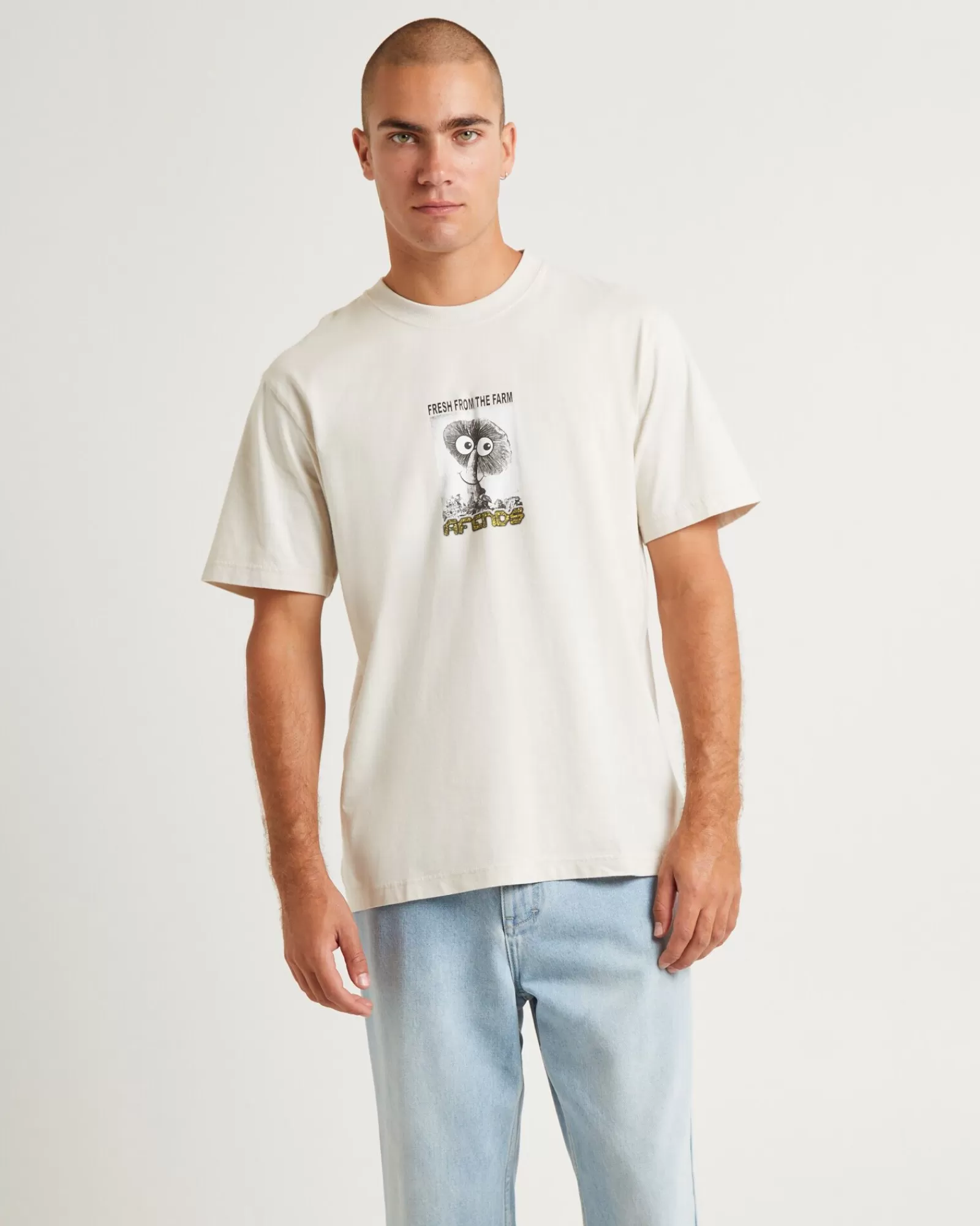 Flash Sale AFENDS Farm Fresh Recycled Retro Fit T-Shirt Moonbeam