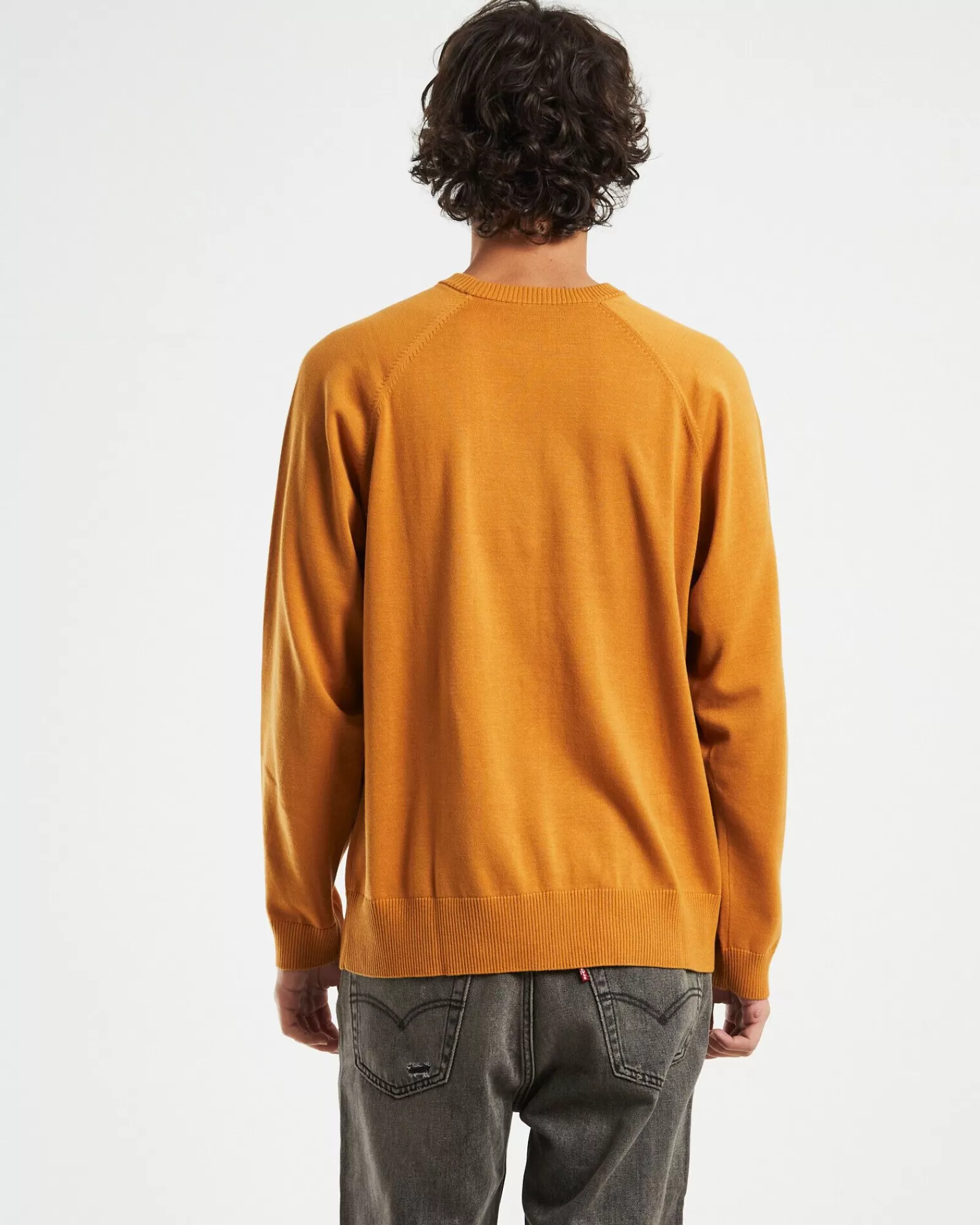 Outlet AFENDS Farming Recycled Knit Crewneck Sweater In Mustard Yellow