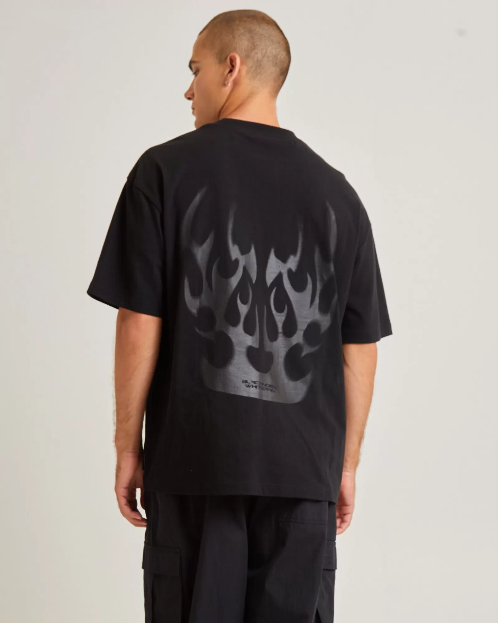 Flash Sale BLACK NOISE WHITE RAIN Flame Short Sleeve T-Shirt