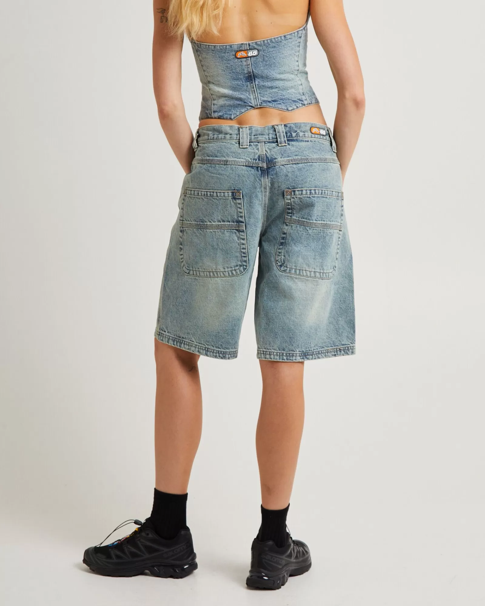 Shop RUSTY Flip Mommy Tapeless Low Rise Denim Shorts