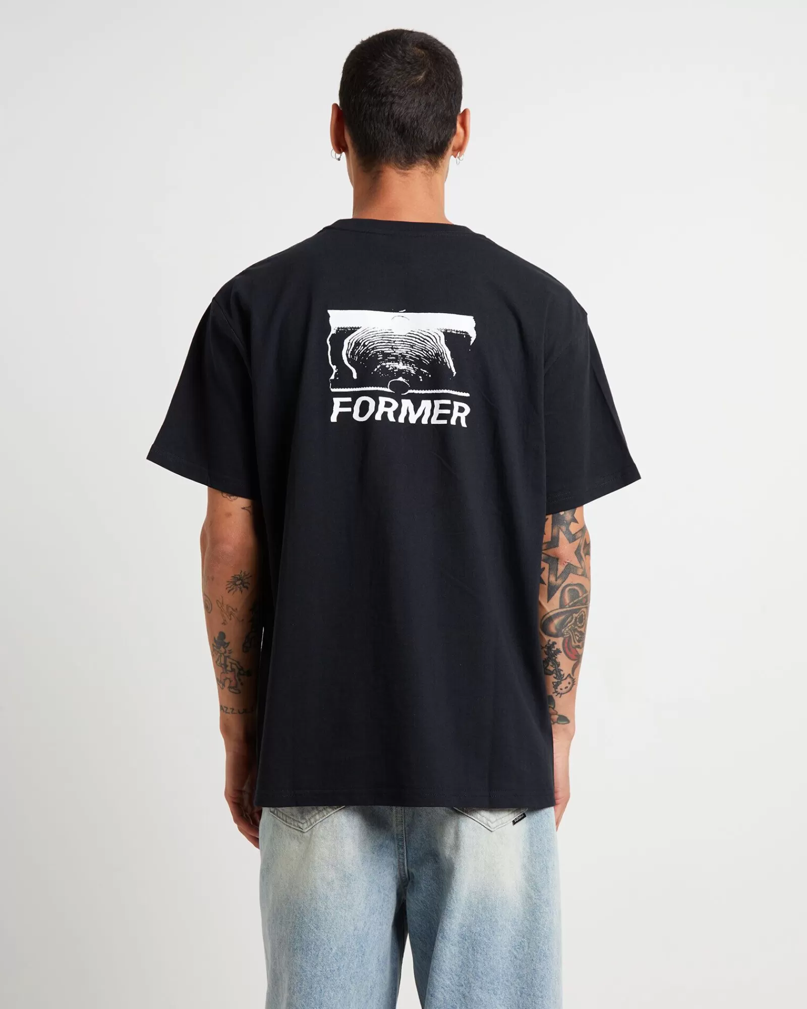 New FORMER Fractional Short Sleeve T-Shirt In Black