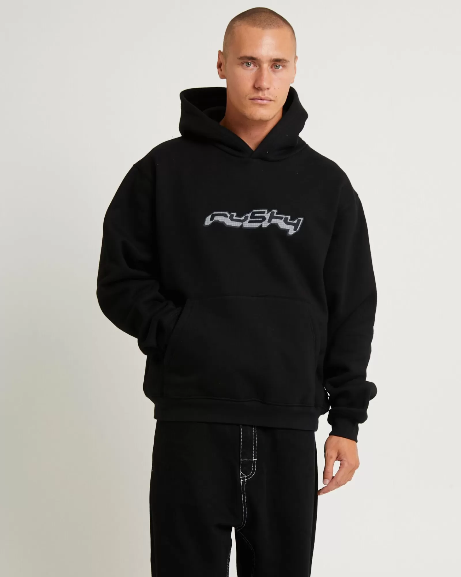 Best Sale RUSTY Freeway Hooded Fleece Jumper Black