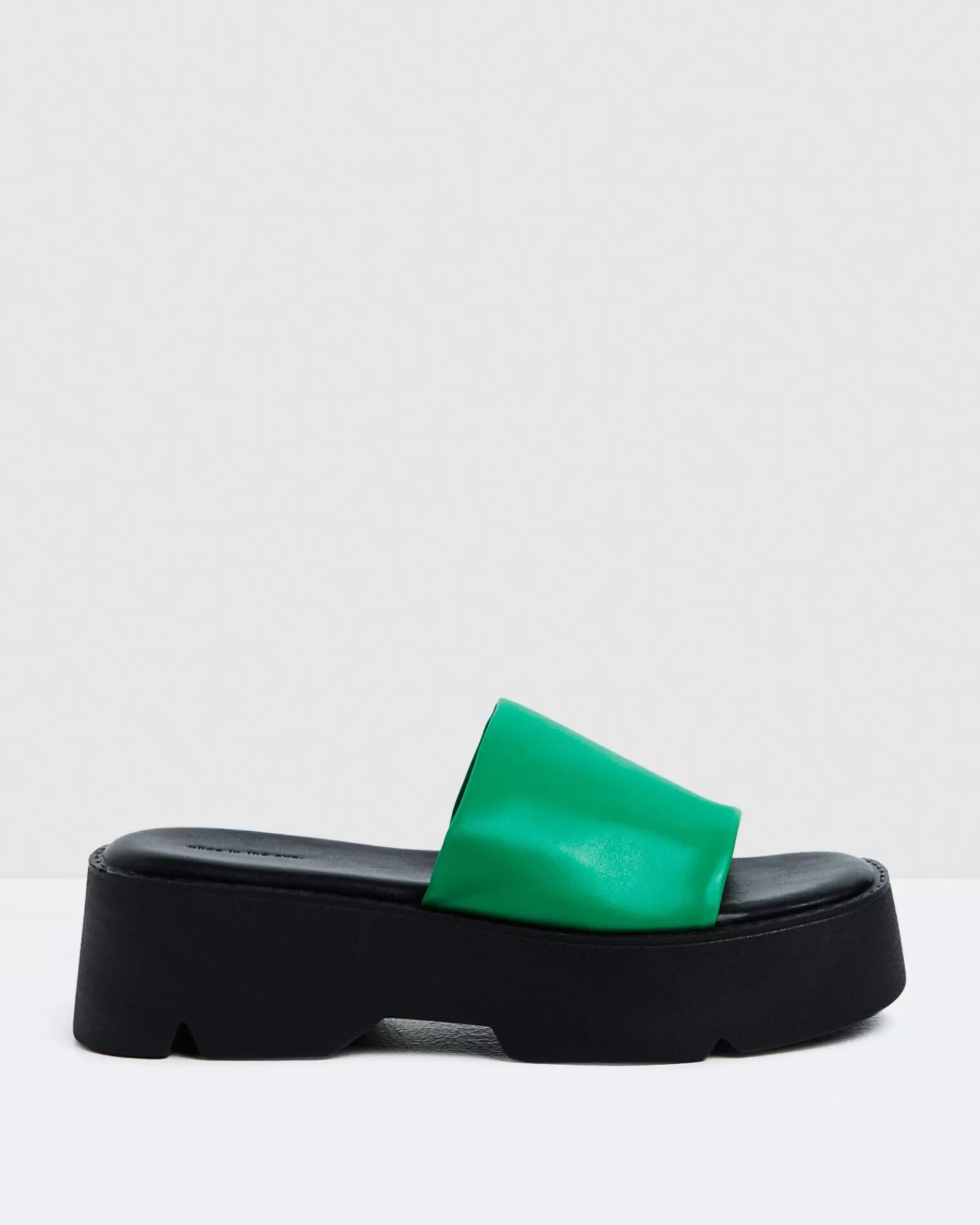 Hot ALICE IN THE EVE Freya Flatform Slides Fern Green/Black