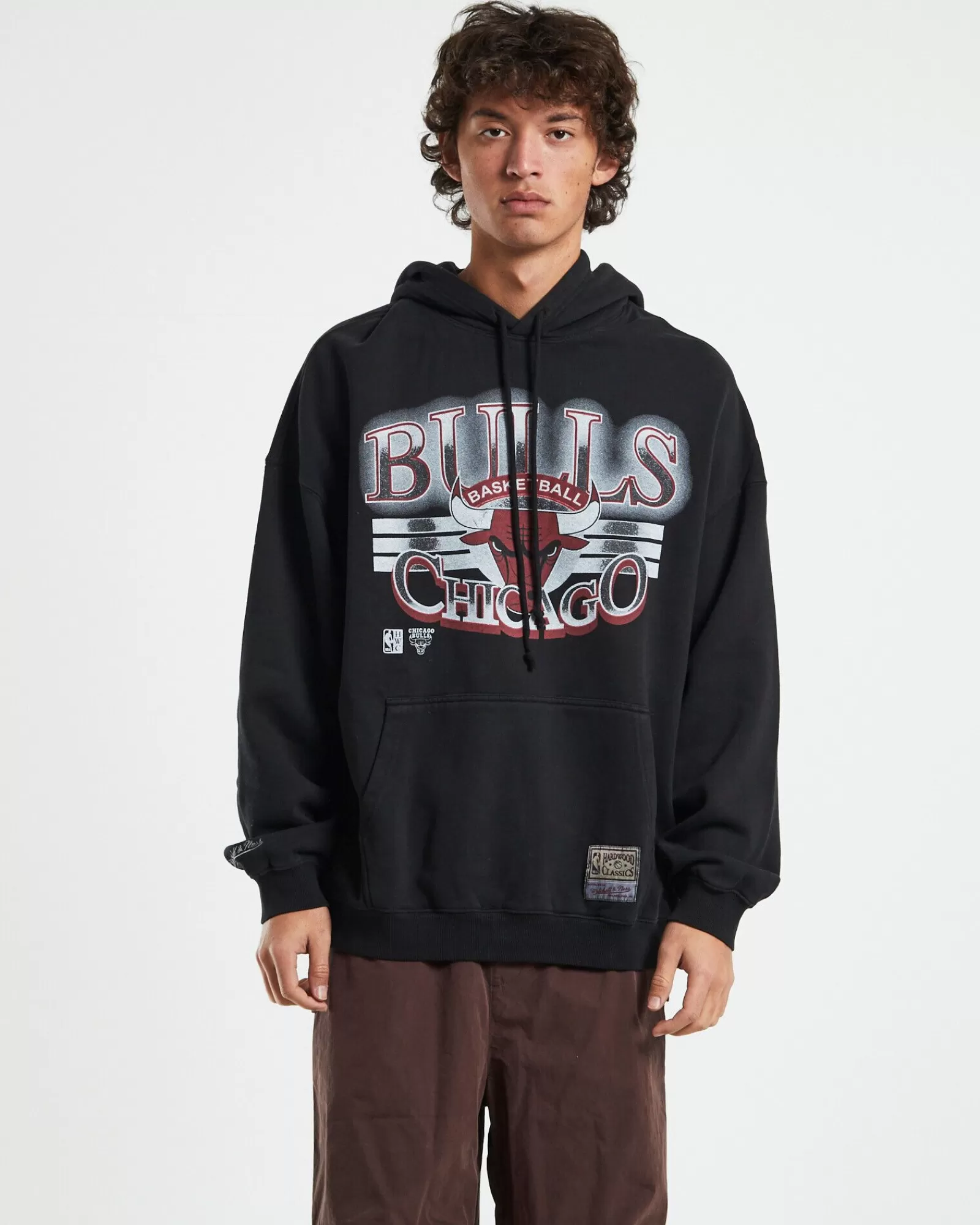 Online MITCHELL & NESS Glow Arch Hoodie Chicago Bulls Faded Black