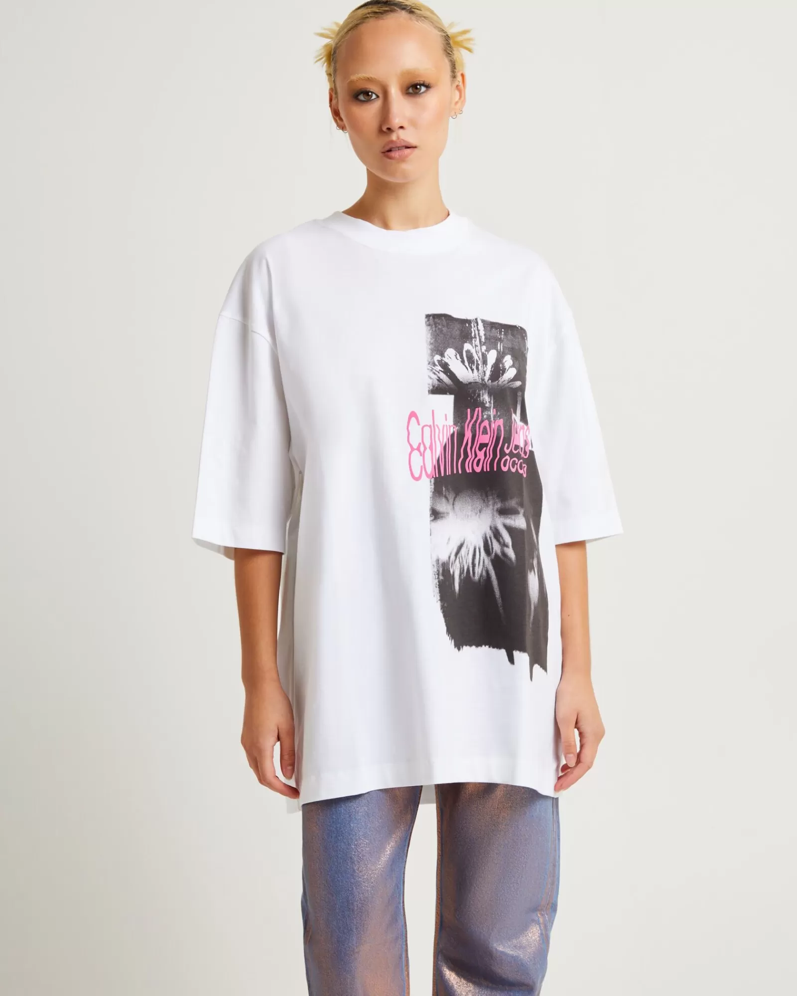 Sale CALVIN KLEIN Graphic Tee Disrupted Floral