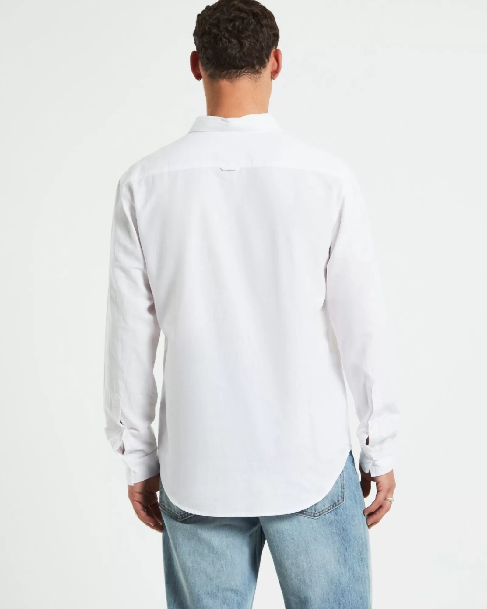 Sale ARVUST Grover Long Sleeve Linen Shirt White