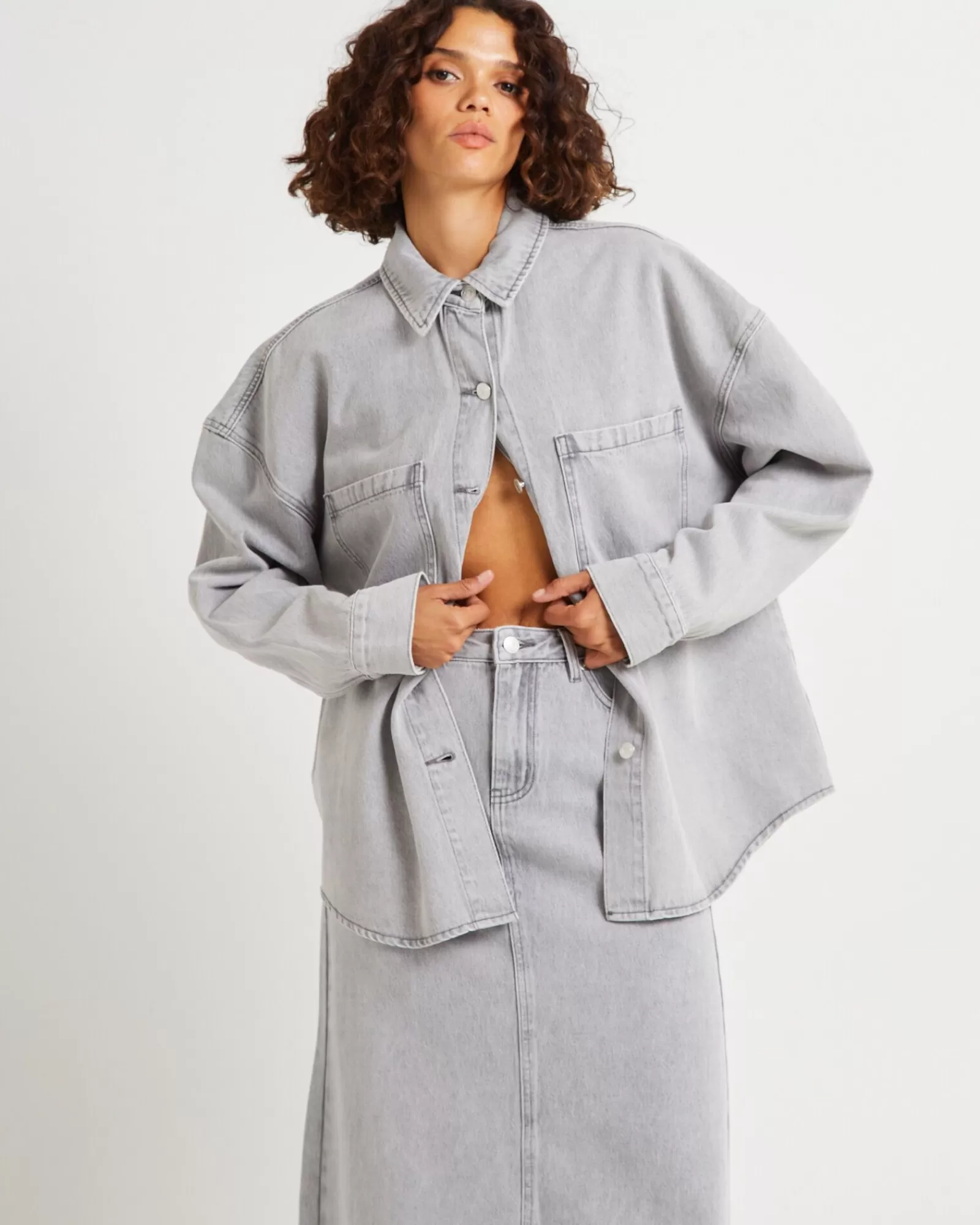 Store INSIGHT Hailey Denim Shirt Jacket