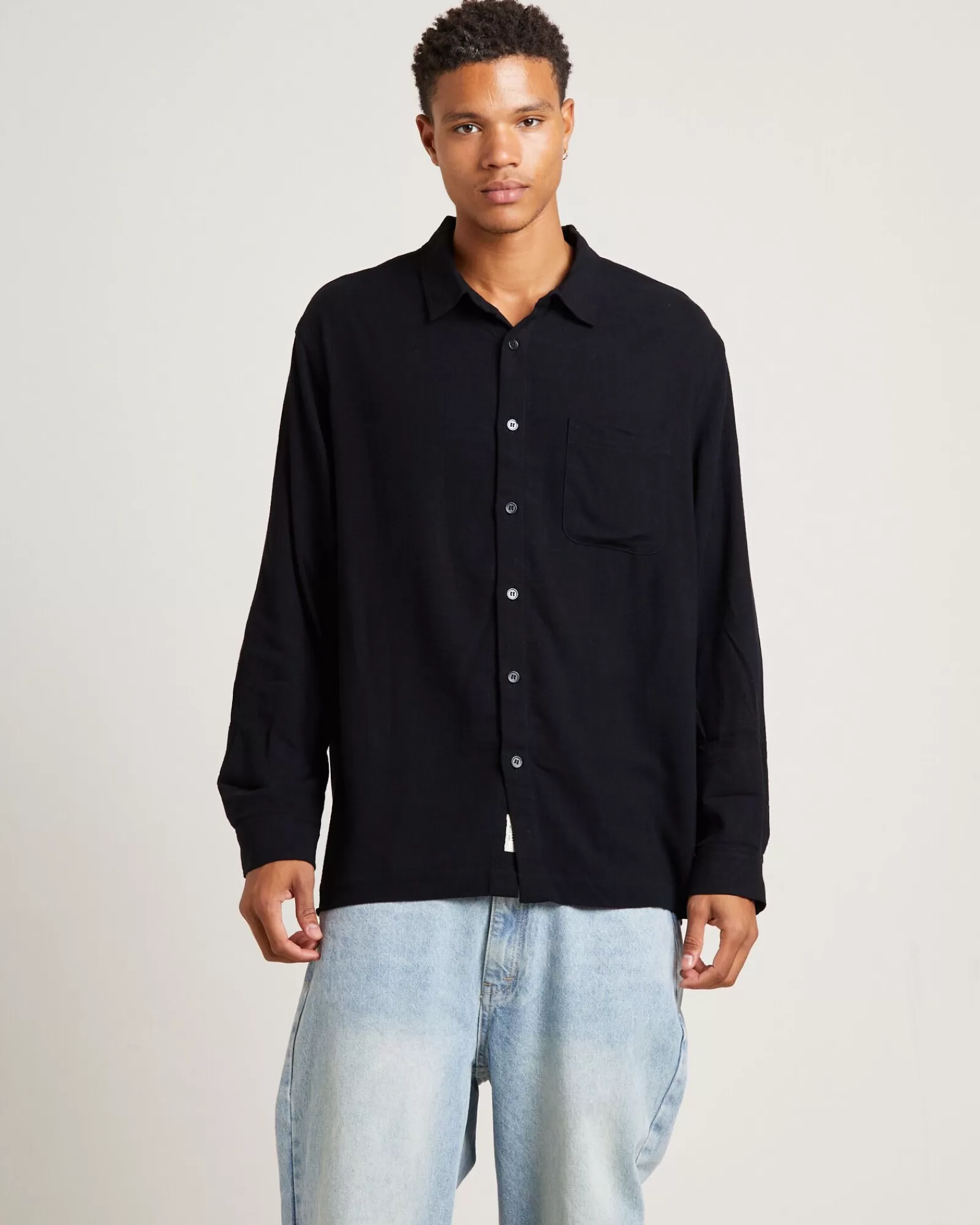 Cheap ARVUST Harrison Linen Long Sleeve Shirt In Black