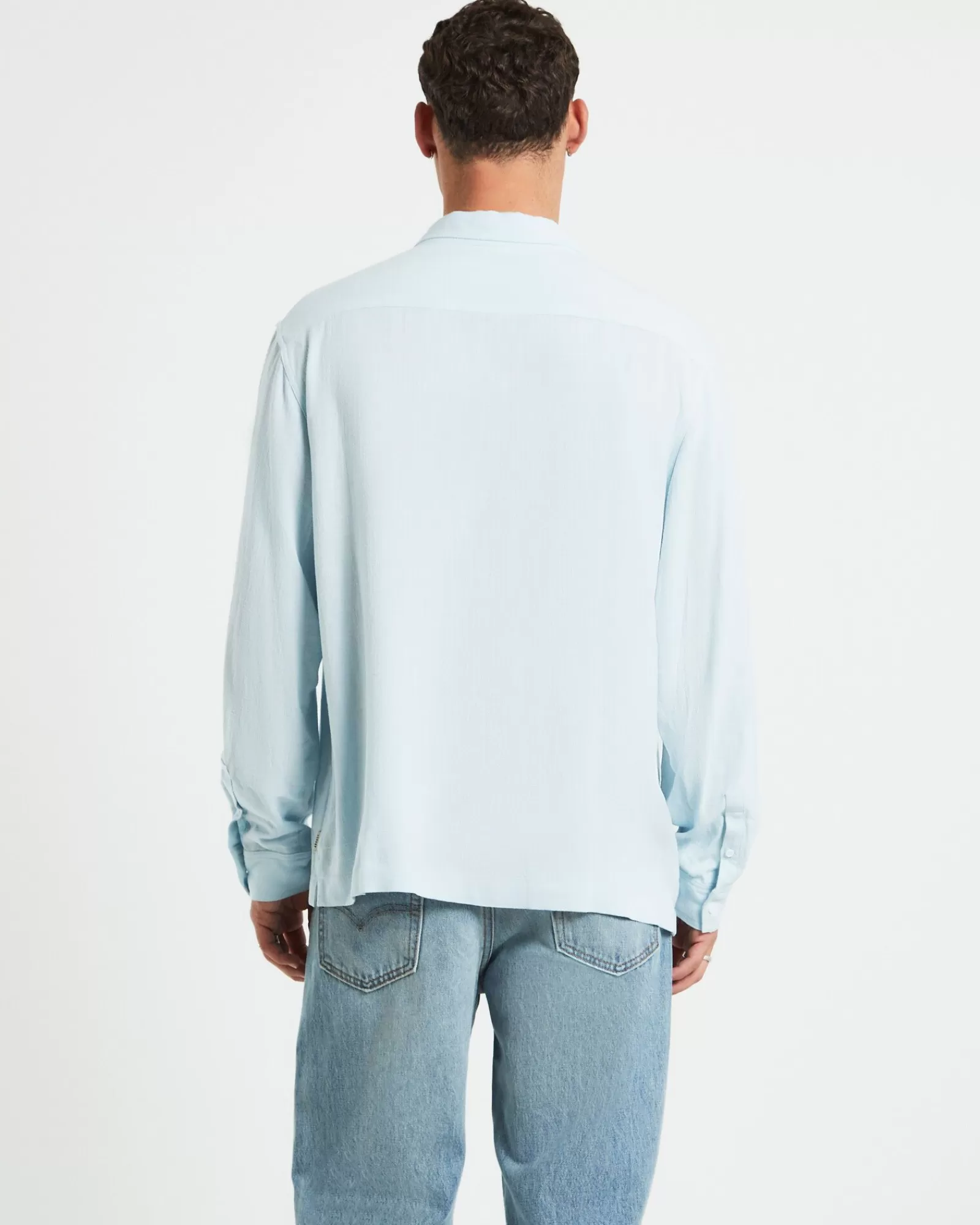 Outlet ARVUST Harrison Linen Long Sleeve Shirt In Sky Blue