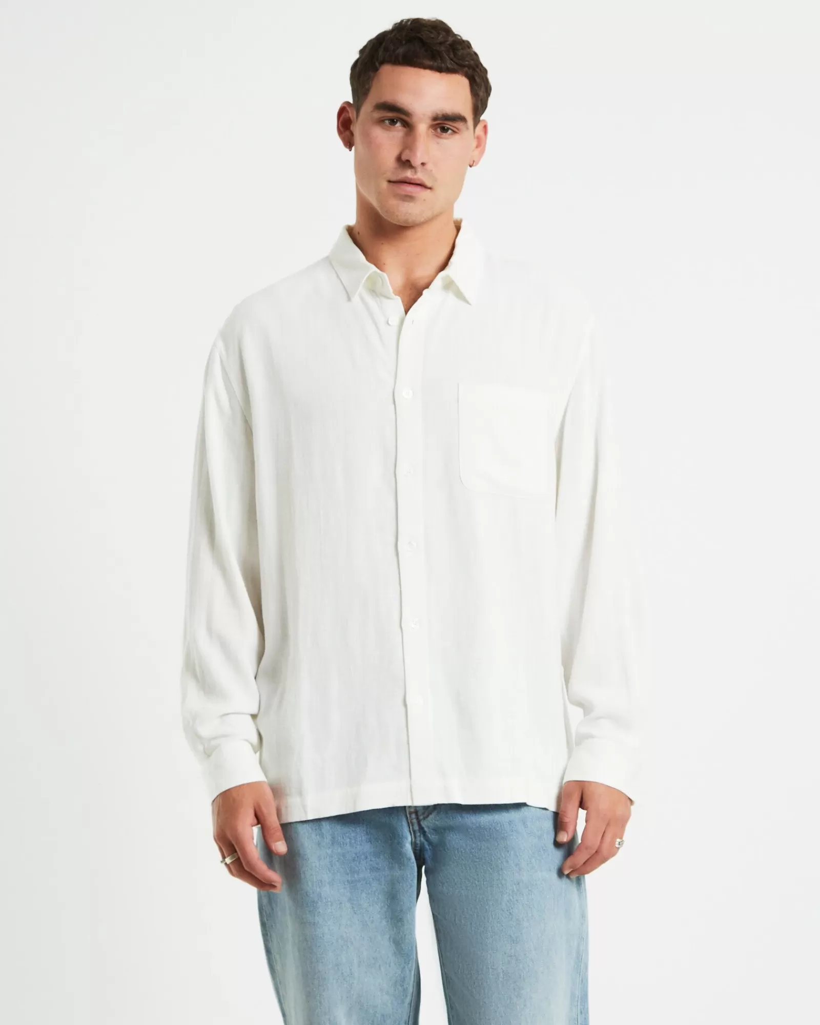 Cheap ARVUST Harrison Linen Long Sleeve Shirt In White