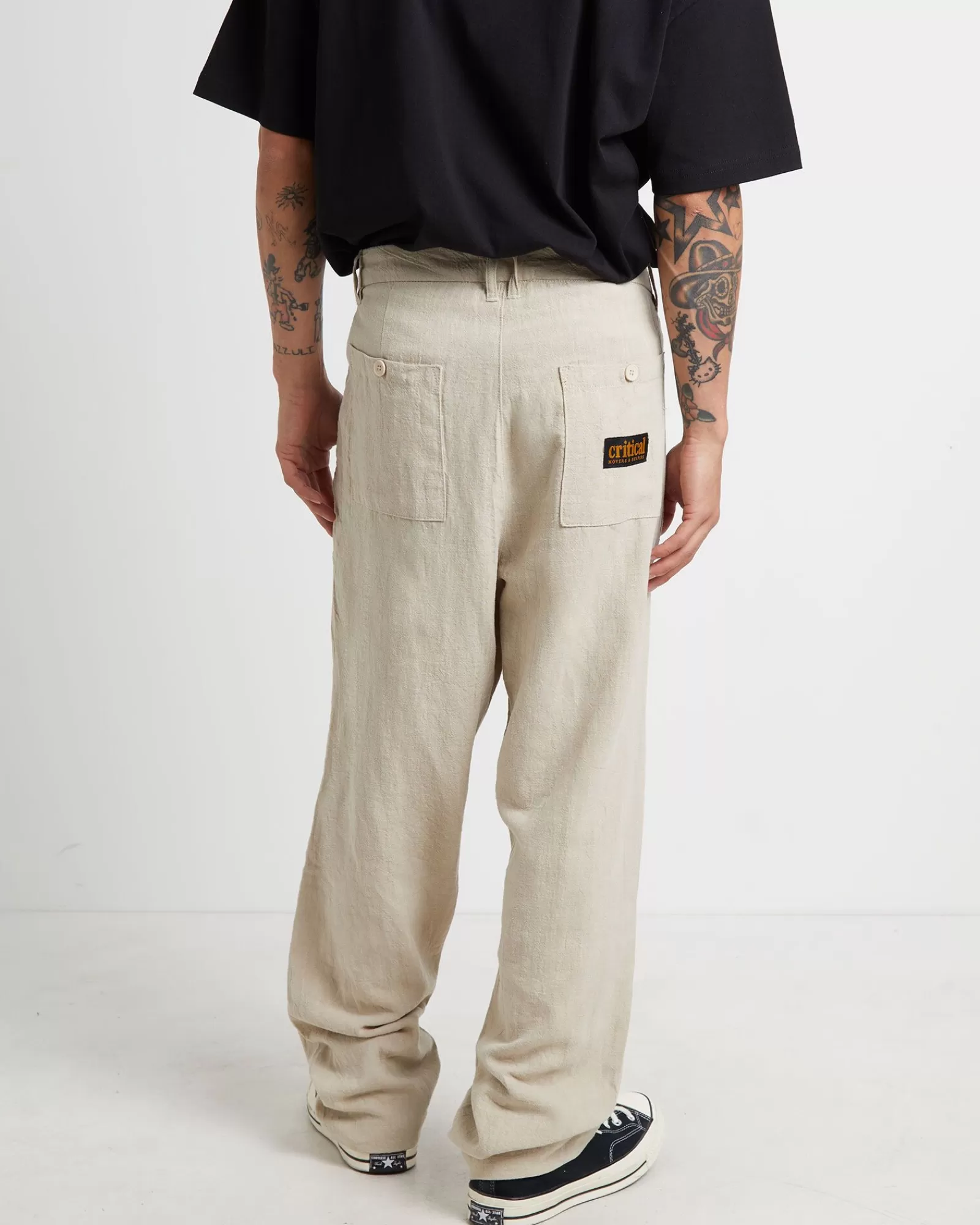 Shop THE CRITICAL SLIDE SOCIETY Harrow Pleat Linen Pants