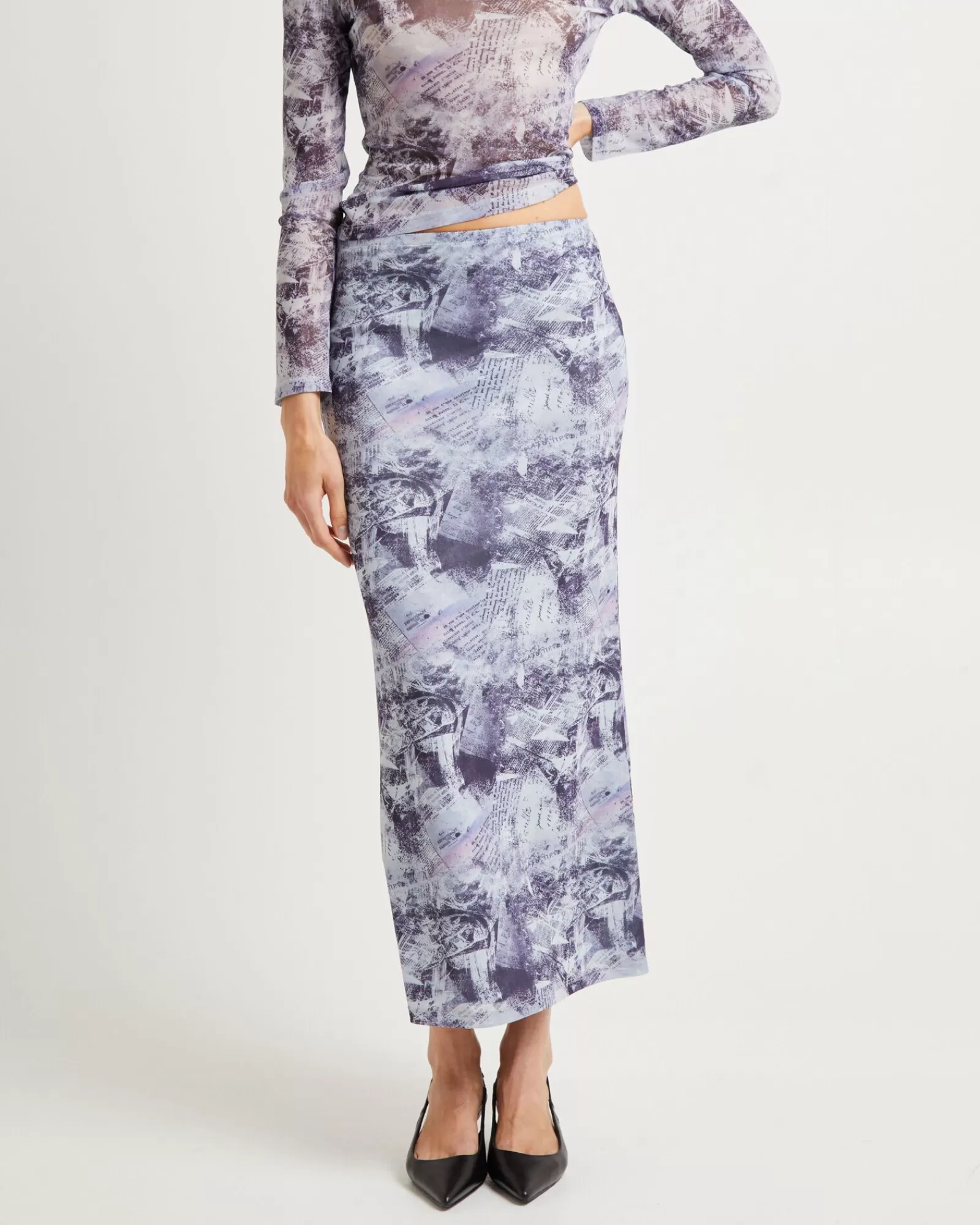 Cheap INSIGHT Hazy Mech Midi Skirt