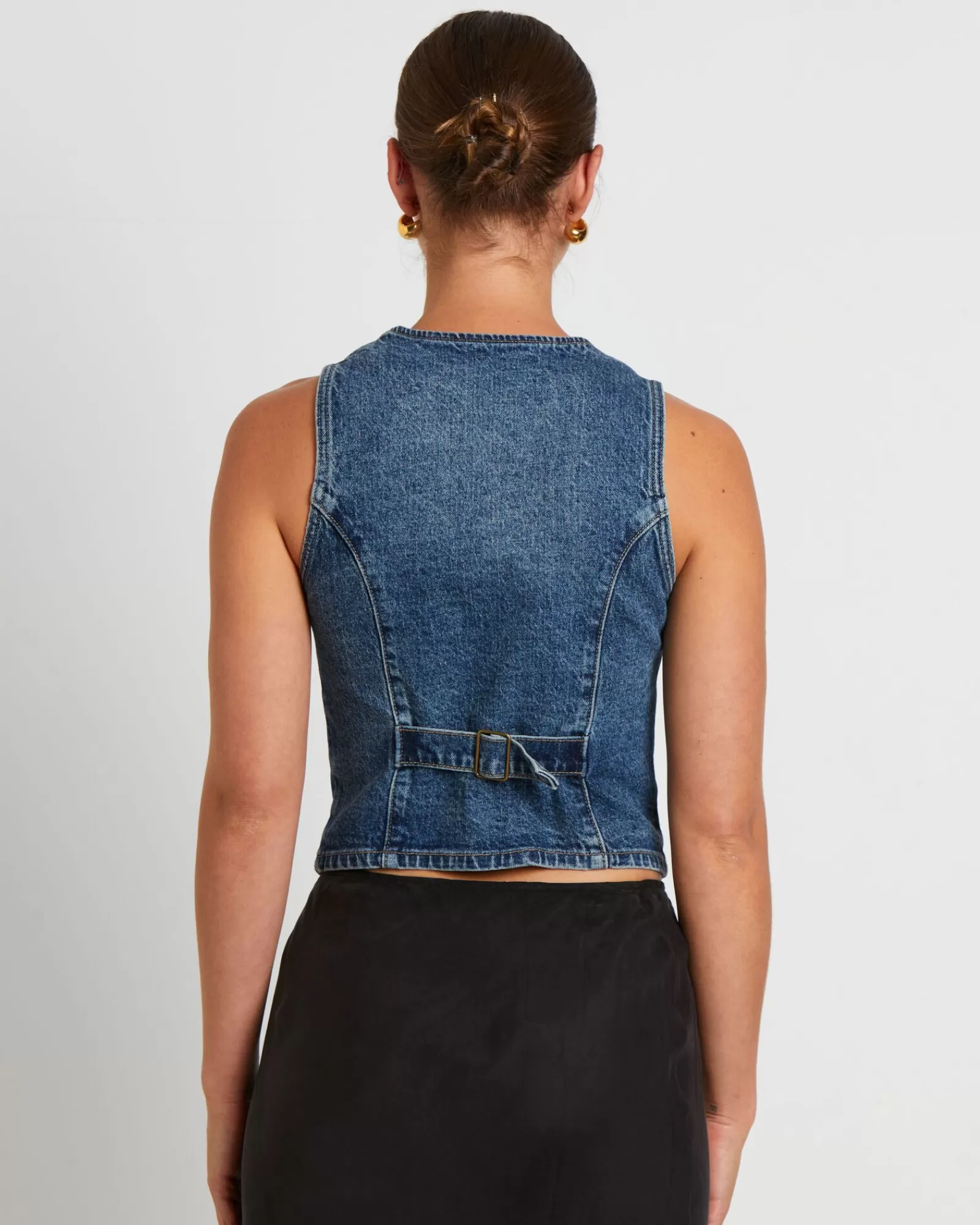 Discount INSIGHT Howdy Denim Vest In Grunge Blue