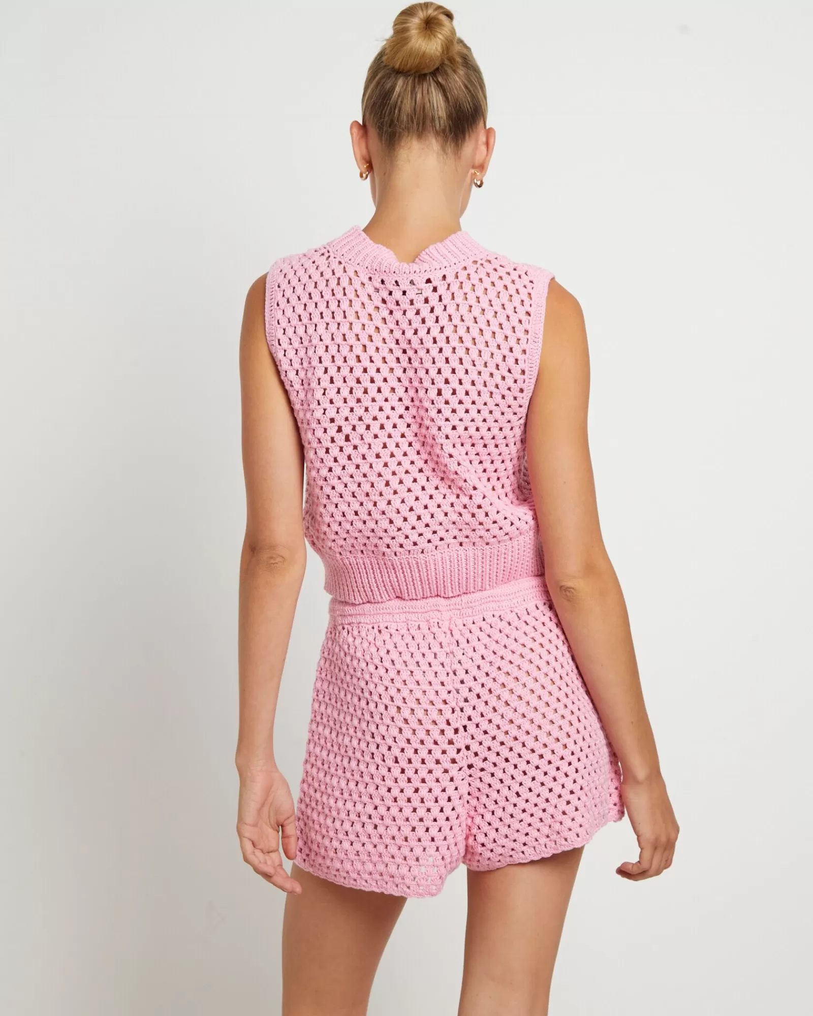 Outlet FLEUR BY BLANCA STUDIO Isla Crochet Vest In Pink