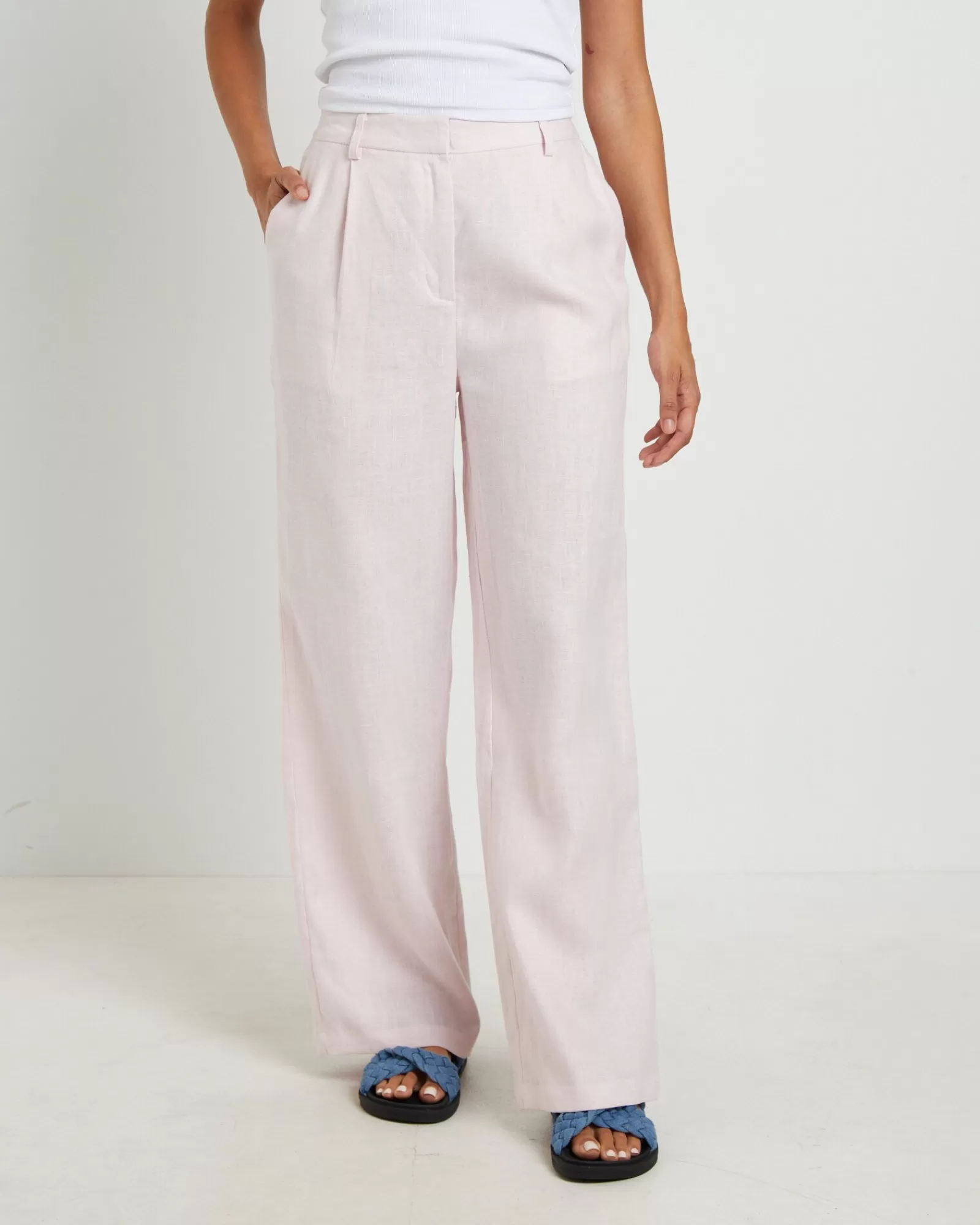 Cheap SUBTITLED Jemimah Linen Trousers In Fairy Floss